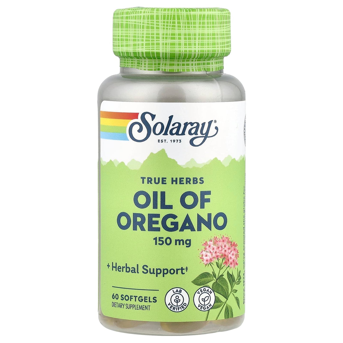Solaray, True Herbs, Oil of Oregano, 150 mg, 60 Softgels - Image 1