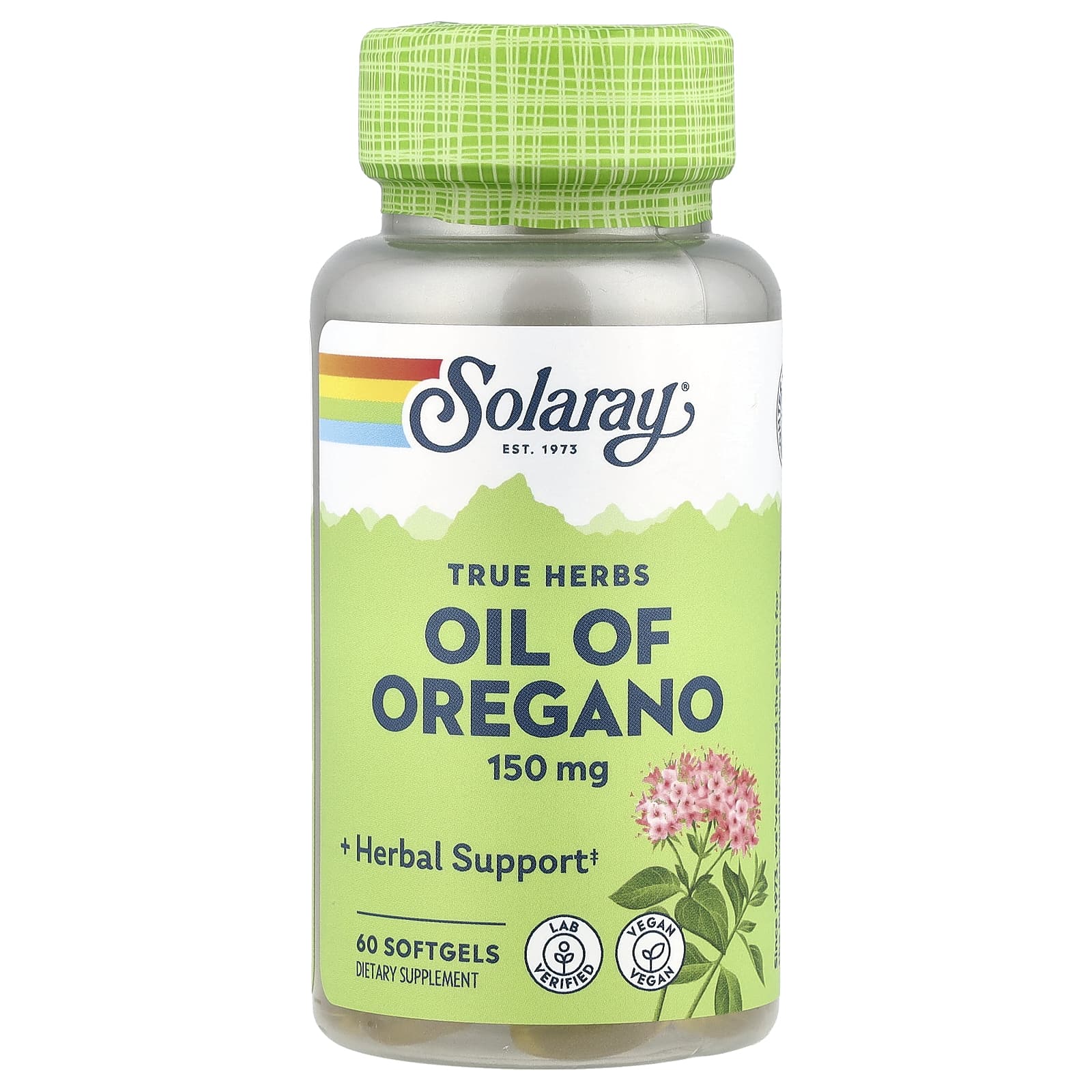 Solaray, True Herbs, Oil of Oregano, 150 mg, 60 Softgels - Image 1