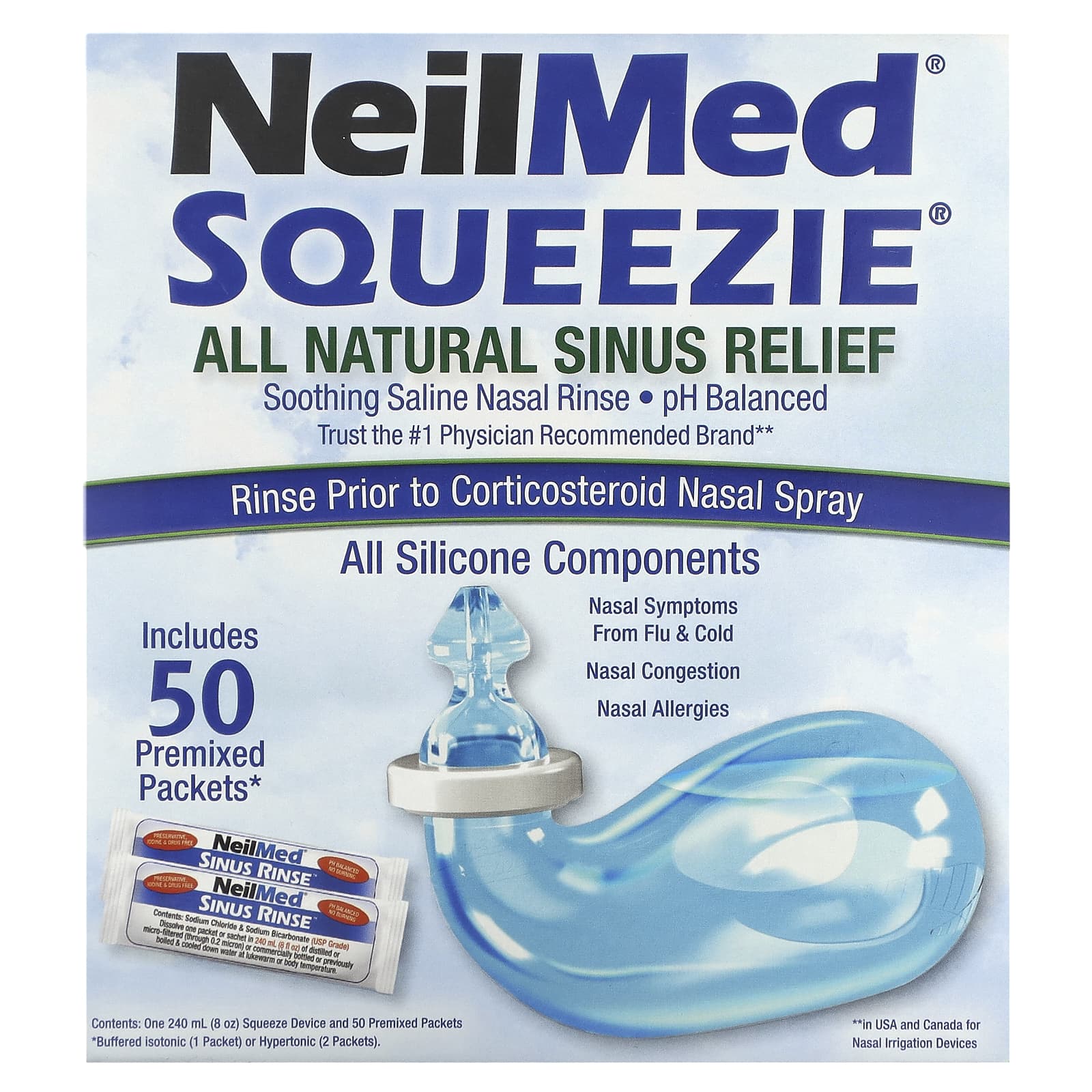 Squip, NeilMed Squeezie, All Natural Sinus Relief, 1 Kit - Image 1