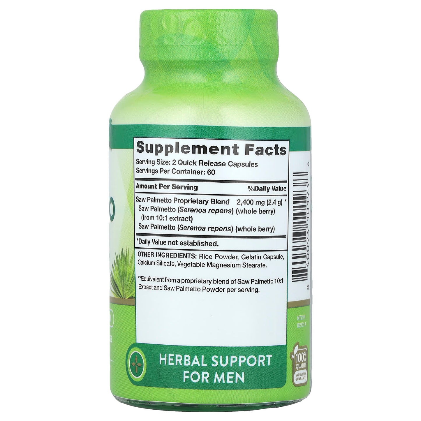 Nature's Truth, Saw Palmetto, 120 Quick Release Capsules (1,200 mg per Capsule) - Image 2