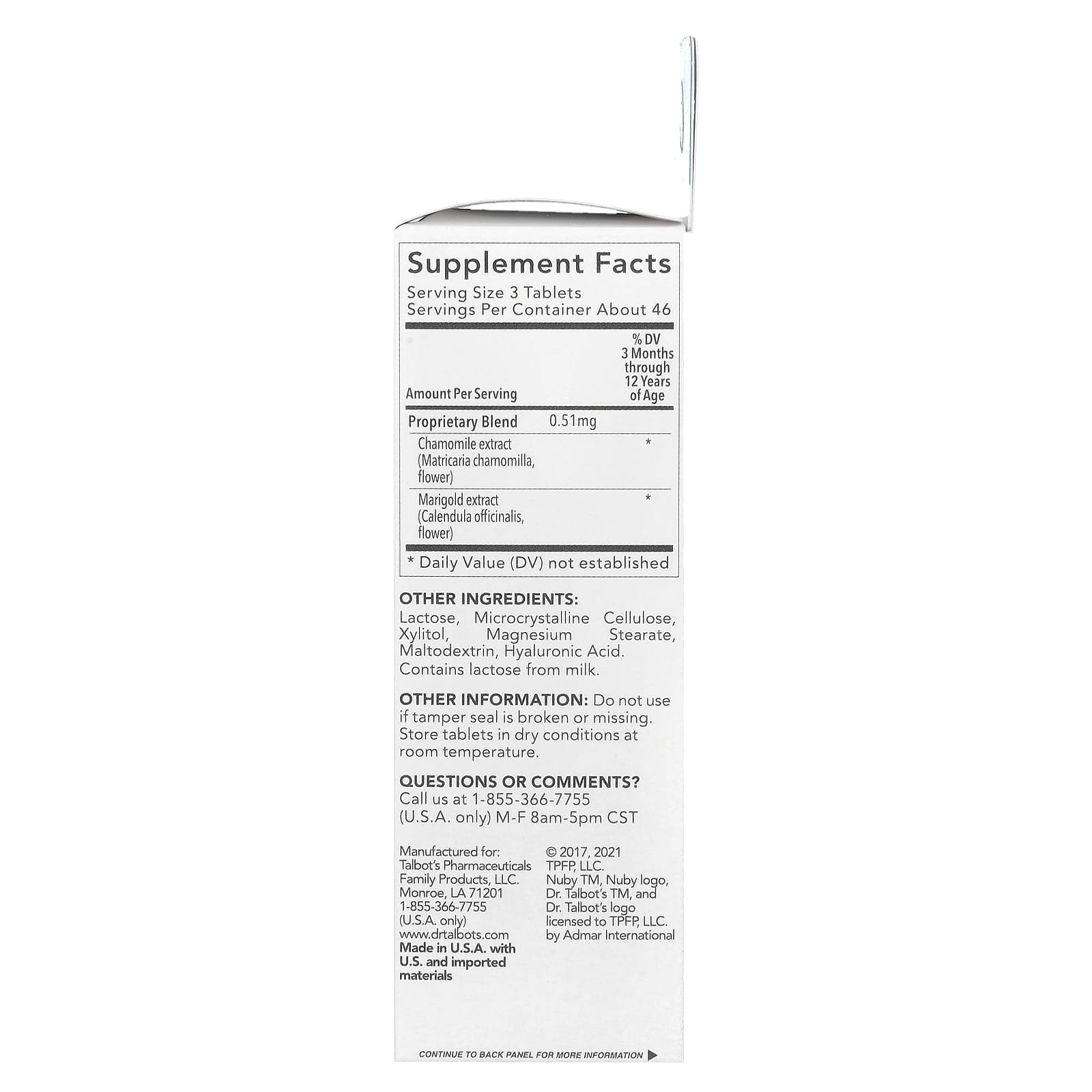 Dr. Talbot's Soothing Tablets for Teething Babies - 140 Quick-Dissolve Tablets - Image 2