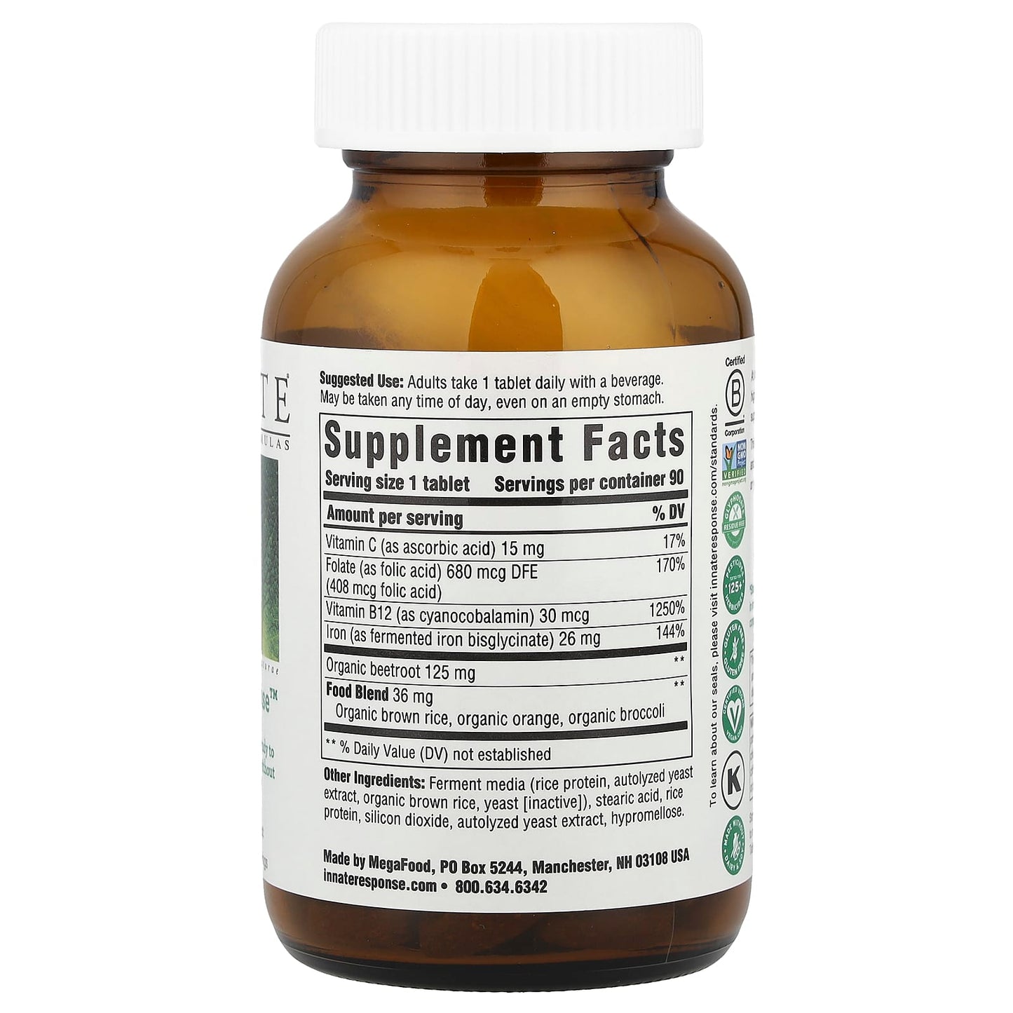 Iron Response Formula by Innate Response, 90 Tablets for Iron Levels - Image 2