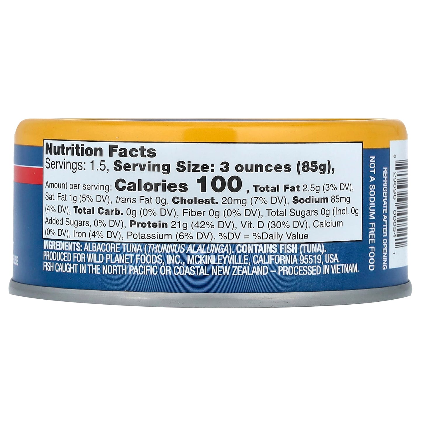 Wild Planet, Albacore Wild Tuna, No Salt Added, 5 oz (142 g) - Image 2