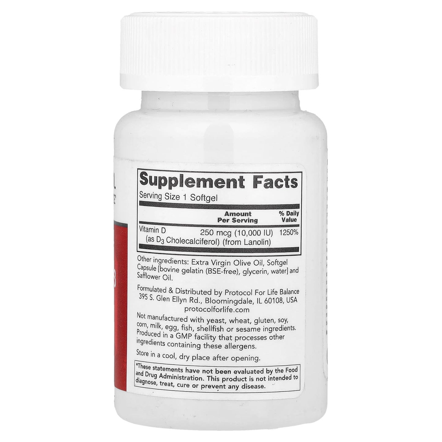 Protocol for Life Balance, Vitamin D3, High Potency, 10,000 IU, 120 Softgels - Image 2