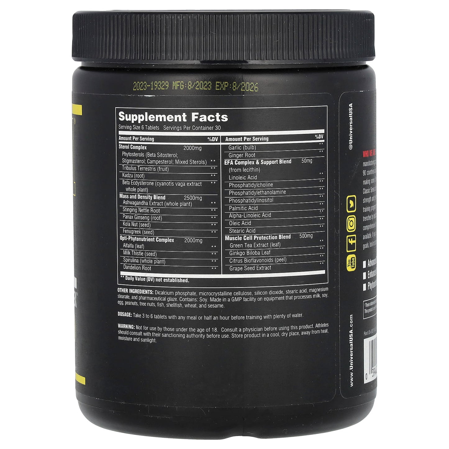 Universal U, Classic Series, Natural Sterol Complex, 180 Tablets - Image 2