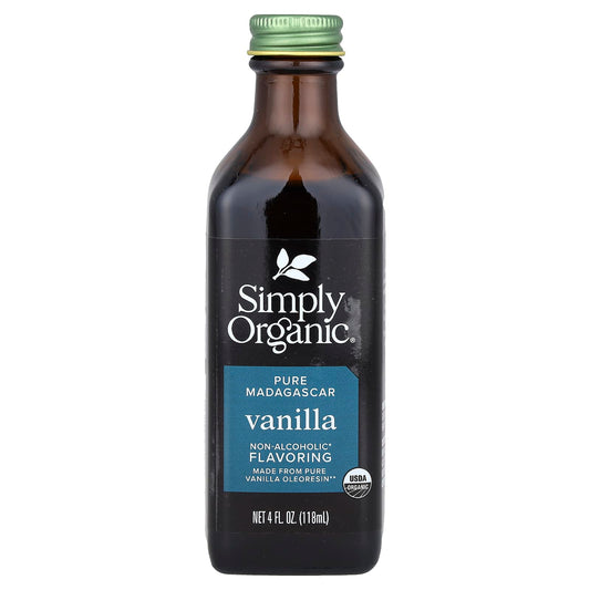 Simply Organic, Pure Madagascar Vanilla, Non-Alcoholic Flavoring, 4 fl oz (118 ml) - Image 1