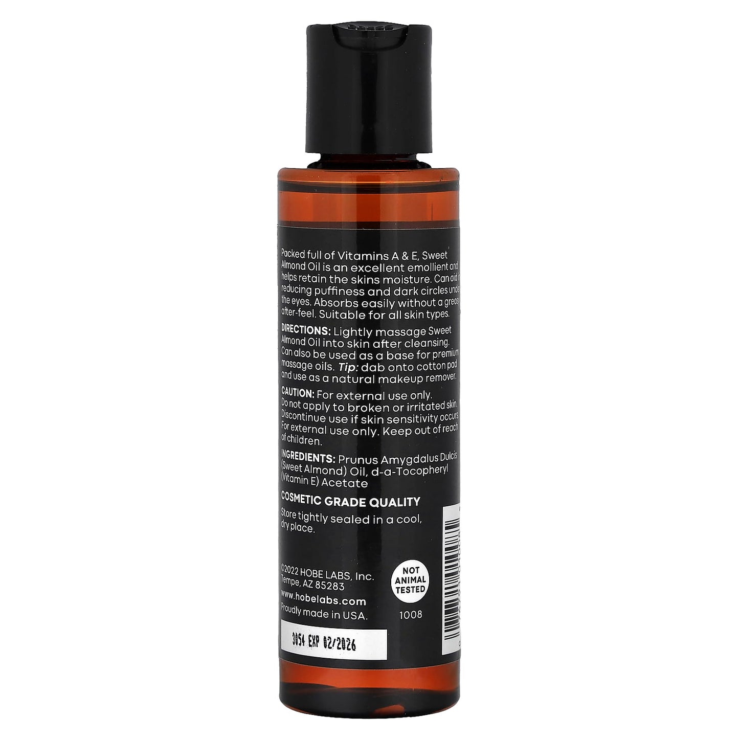 Sweet Almond Oil for Beautiful Skin & Hair by Hobe Labs, 4 fl oz - Image 2