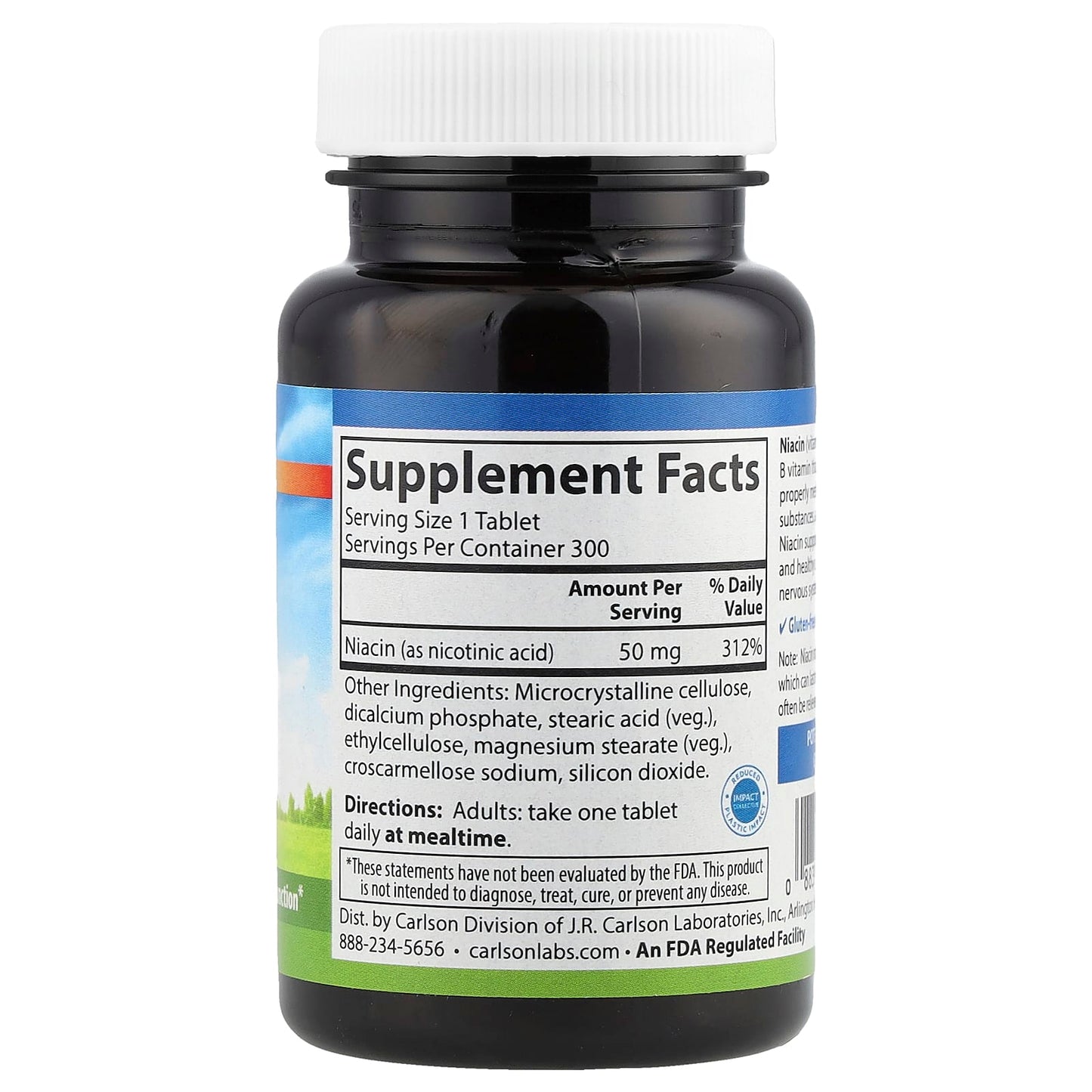 Carlson Niacin 50mg - Energy & Heart Health Supplement - Image 2