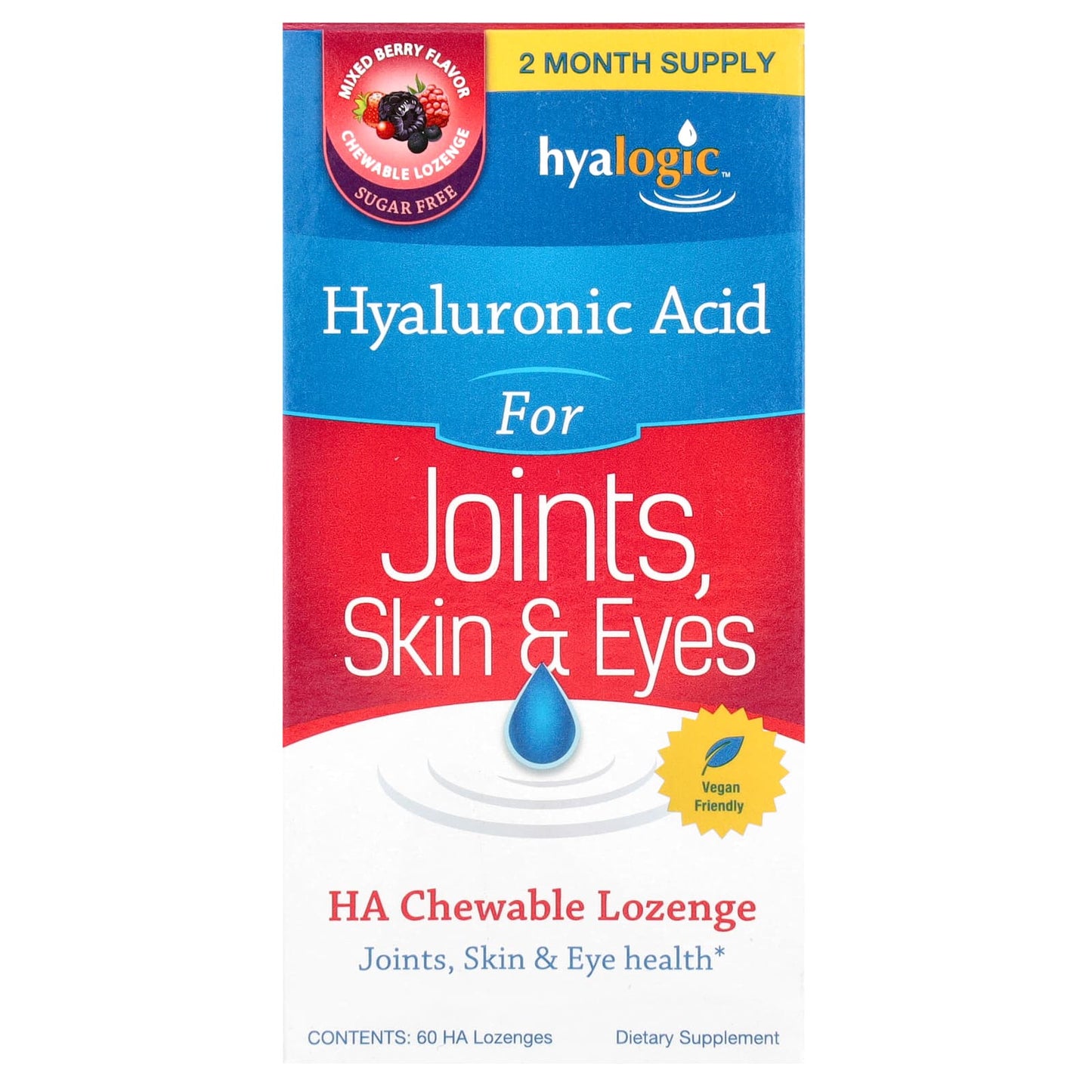 Hyalogic HA Joint, Skin & Eye Health Lozenges - 60 Count - Image 1