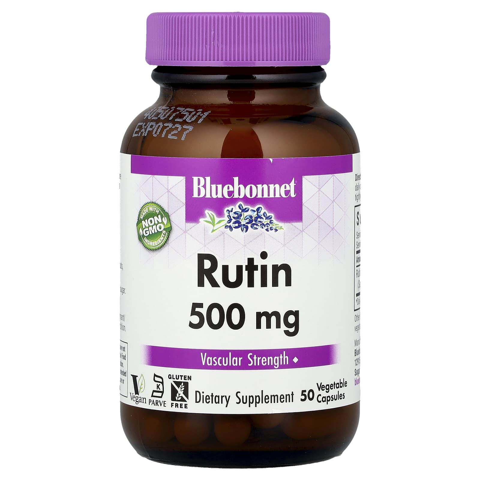 Bluebonnet Nutrition Rutin 500mg - Vascular Strength Supplement - Image 1