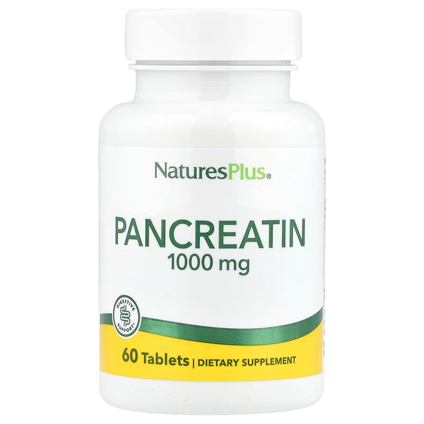 NaturesPlus, Pancreatin, 1,000 mg, 60 Tablets - Image 1