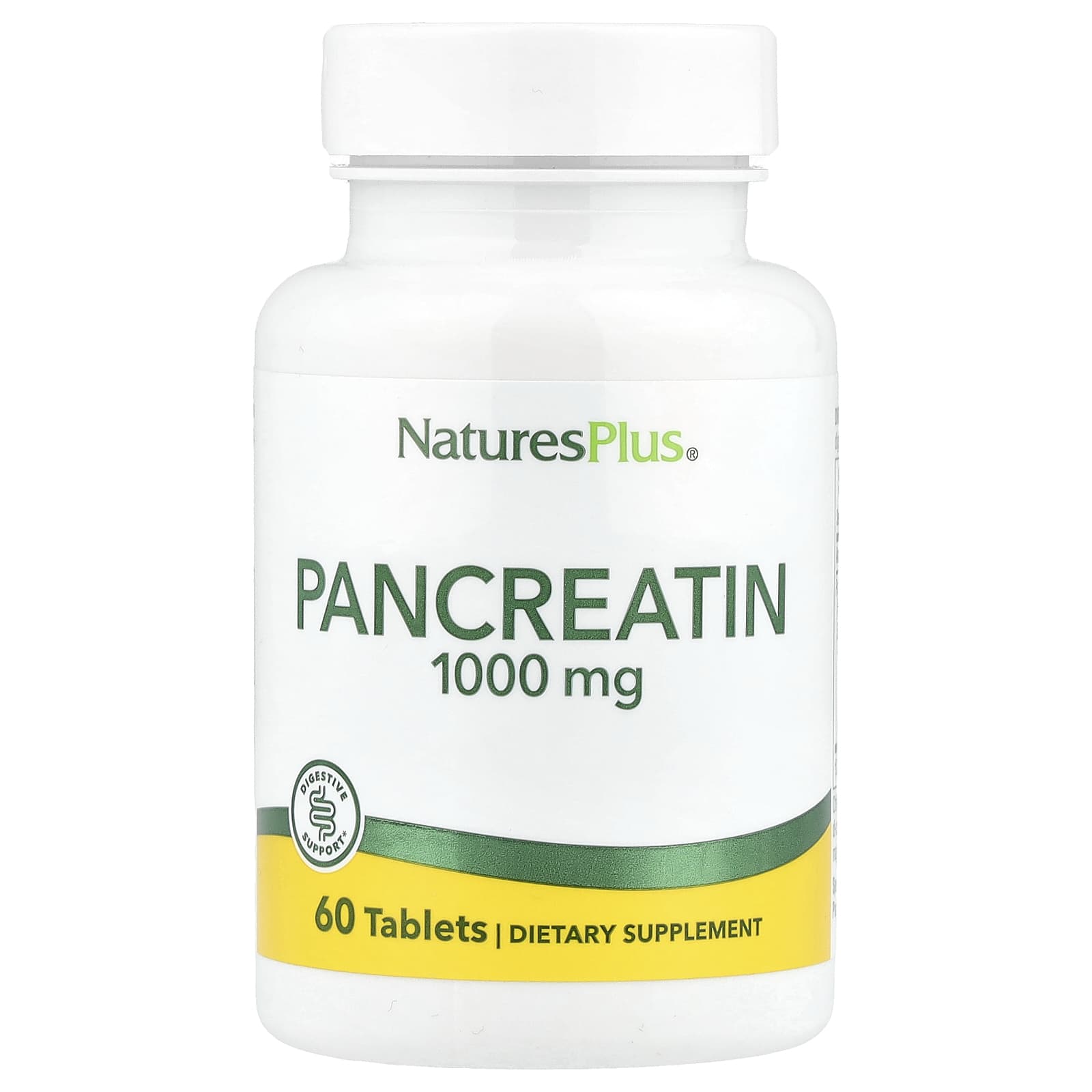 NaturesPlus, Pancreatin, 1,000 mg, 60 Tablets - Image 1