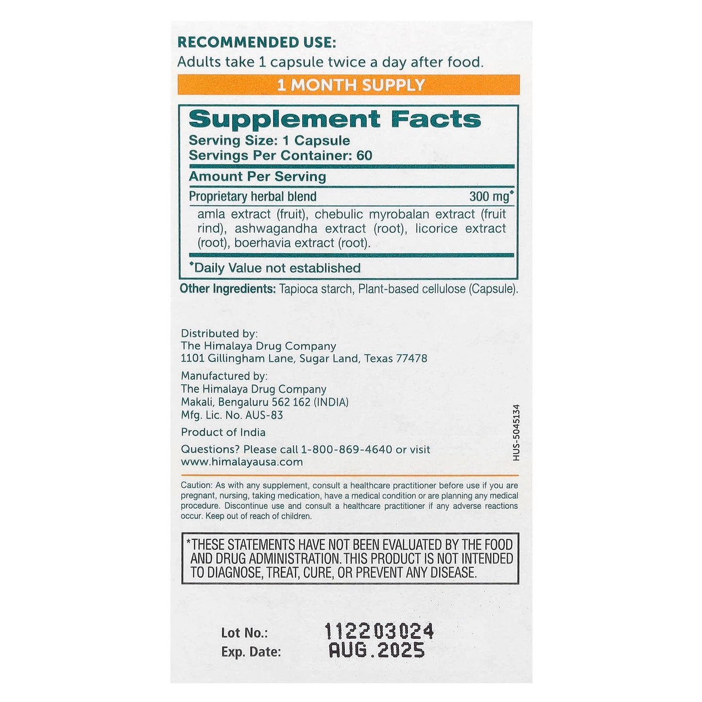 Adrenal Support with Ashwagandha - Hello Energy by Himalaya - 60 Veg Capsules - Image 2