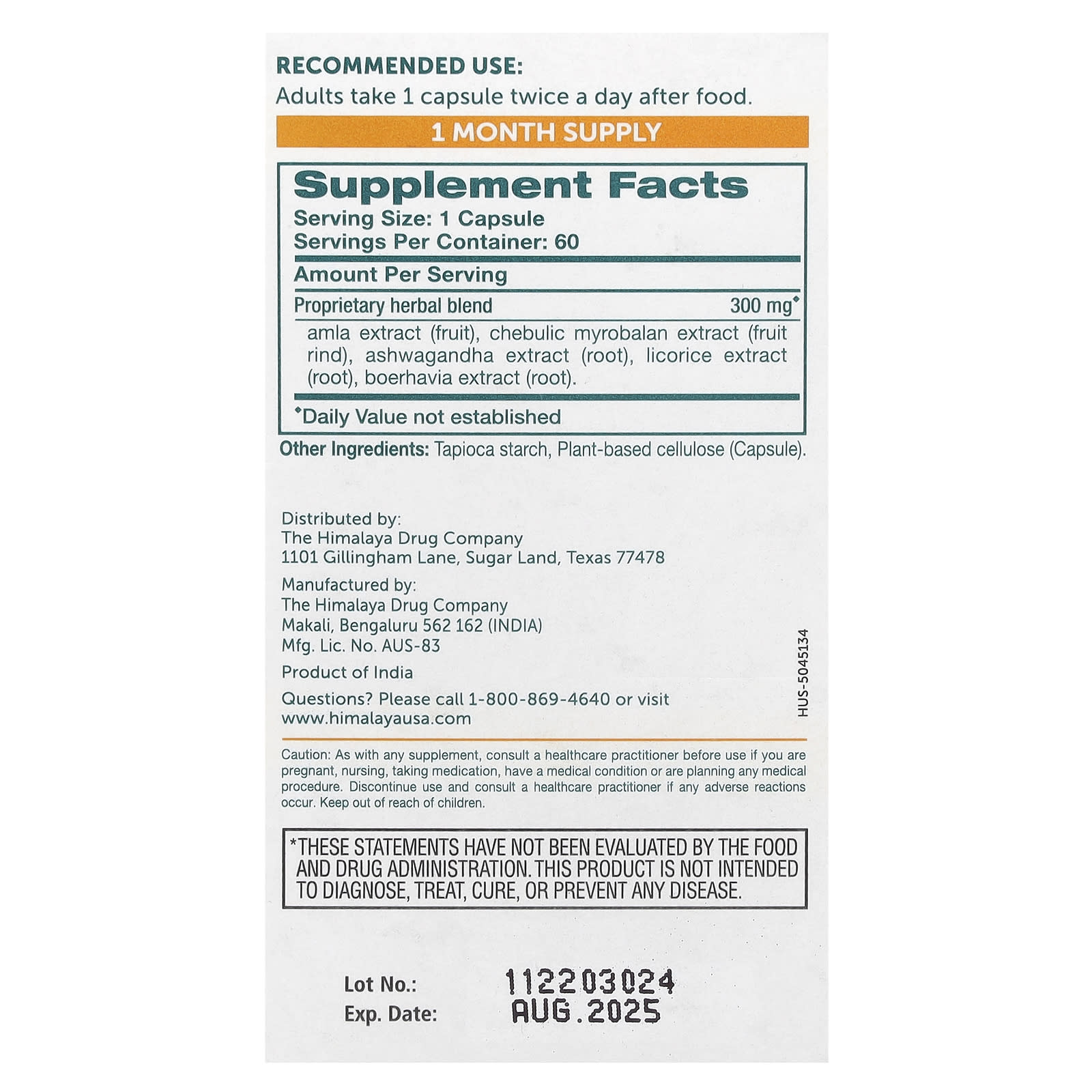 Adrenal Support with Ashwagandha - Hello Energy by Himalaya - 60 Veg Capsules - Image 2