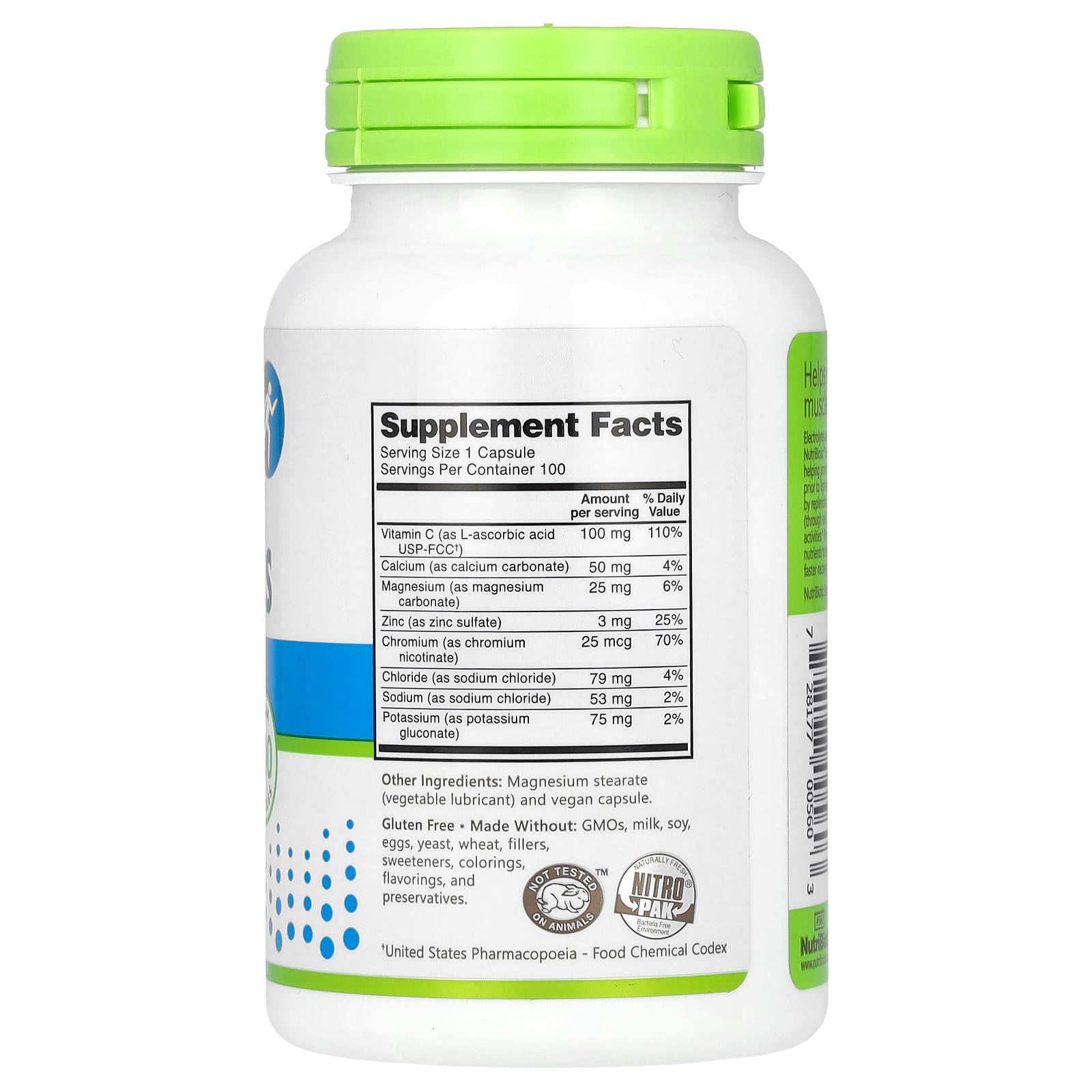 NutriBiotic, Performance, Essential Electrolytes, 100 Vegan Capsules - Image 2