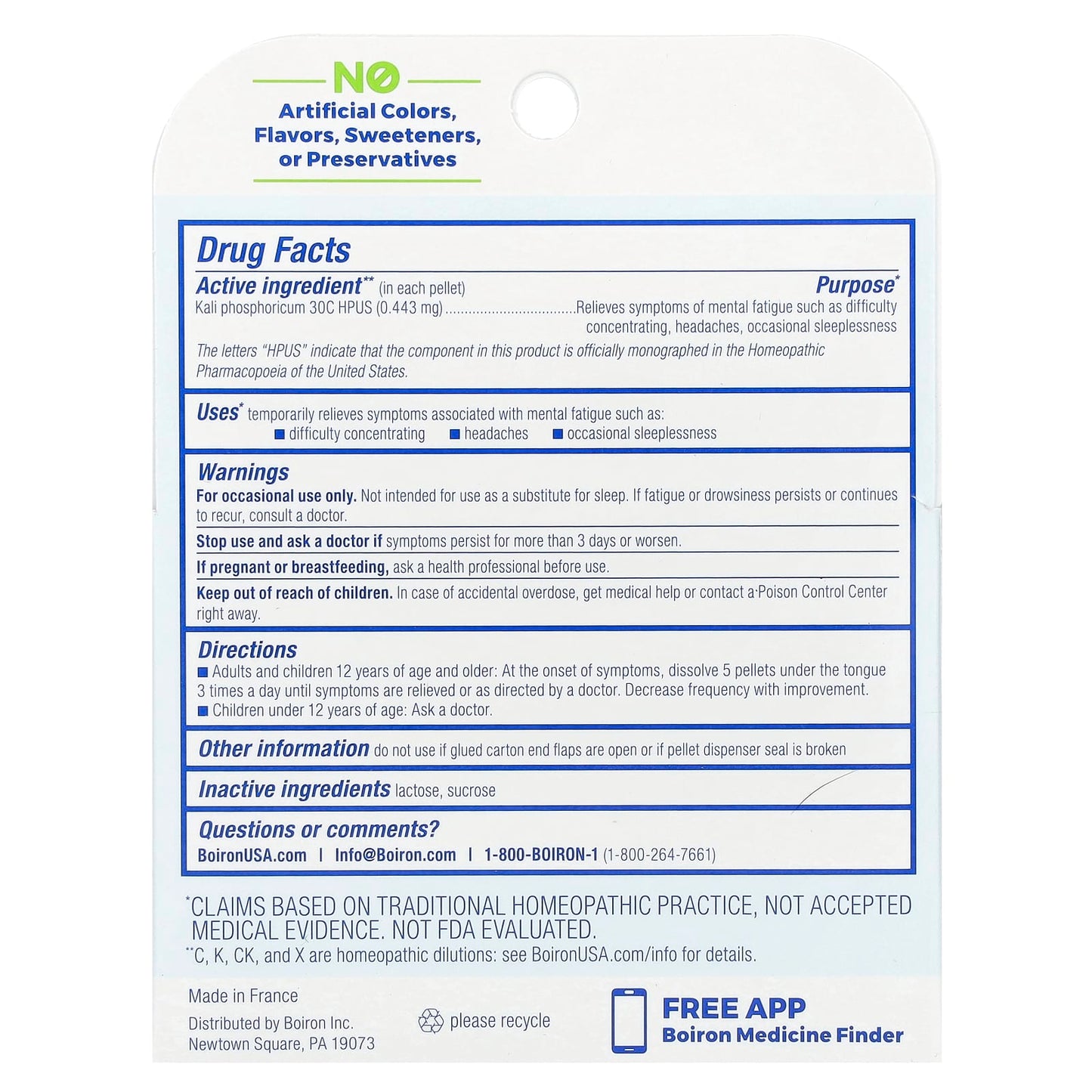 Boiron Kali Phosphoricum for Mental Fatigue Relief 30C 3-Pack - Image 2