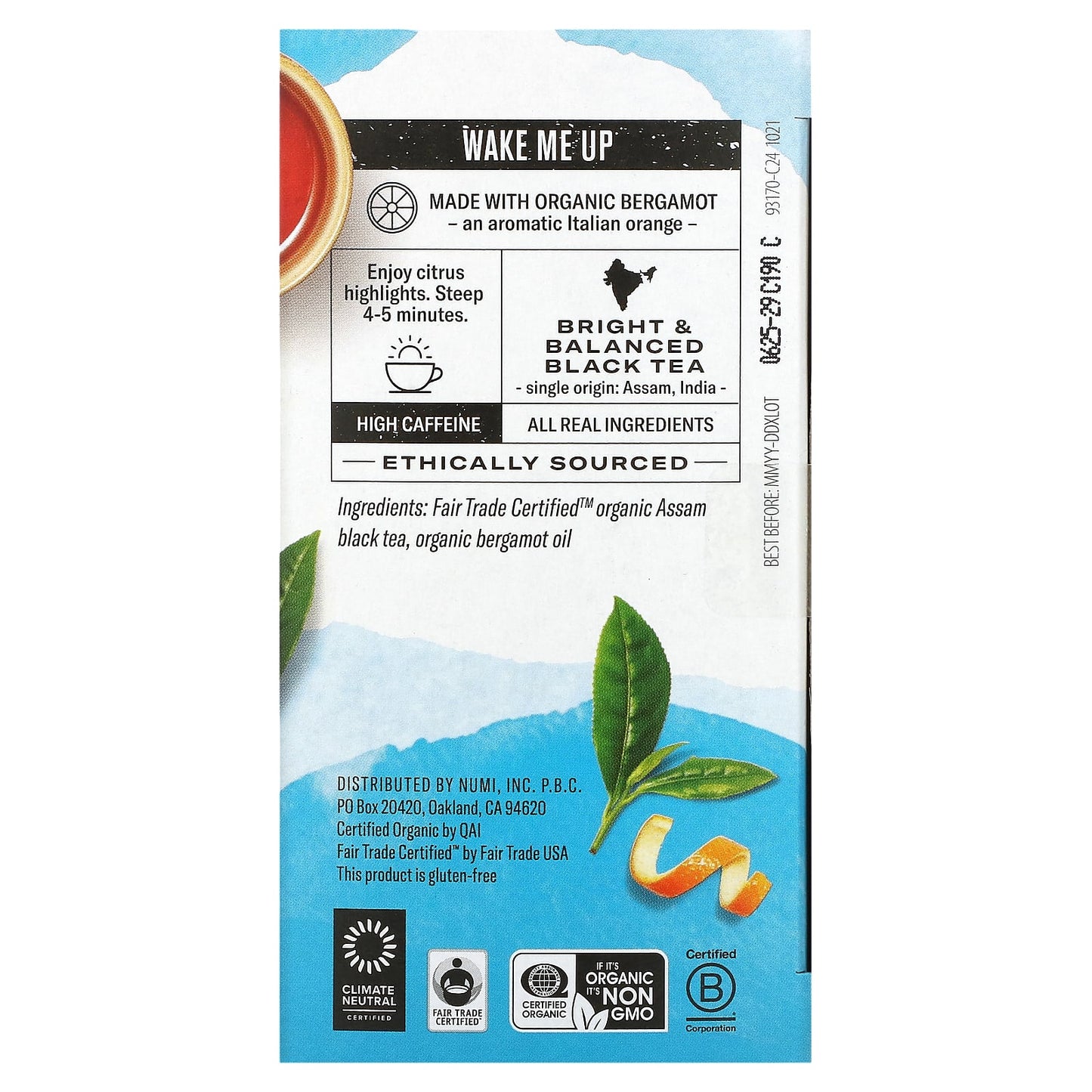 Numi Tea, Organic Black Tea, Aged Earl Grey, 18 Tea Bags, 1.27 oz (36 g) - Image 2