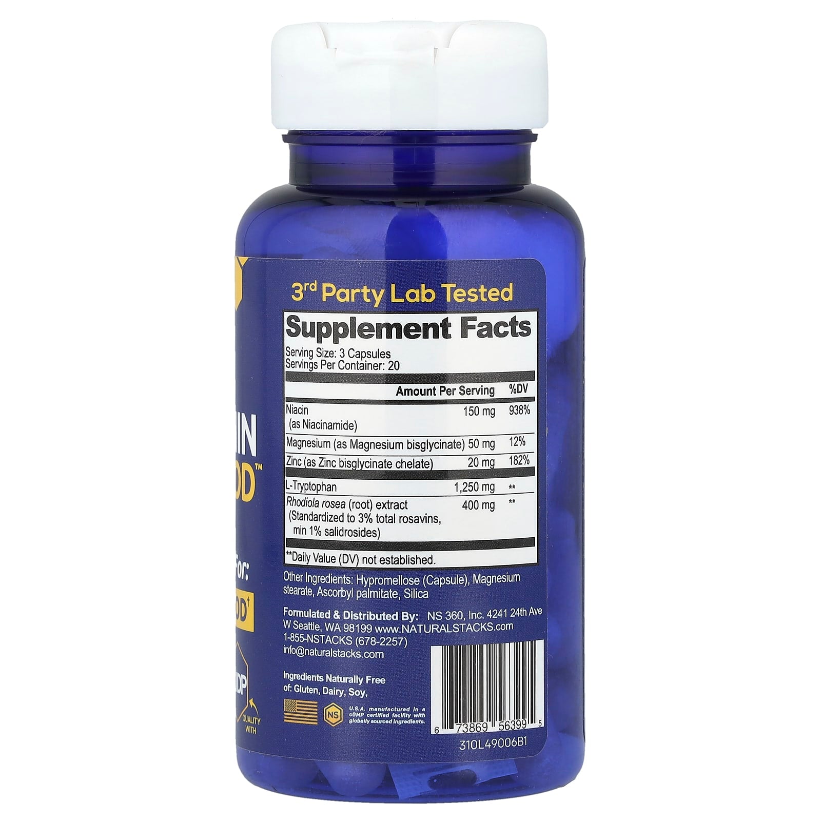 Natural Stacks, Serotonin Brain Food™, 60 Vegan Capsules