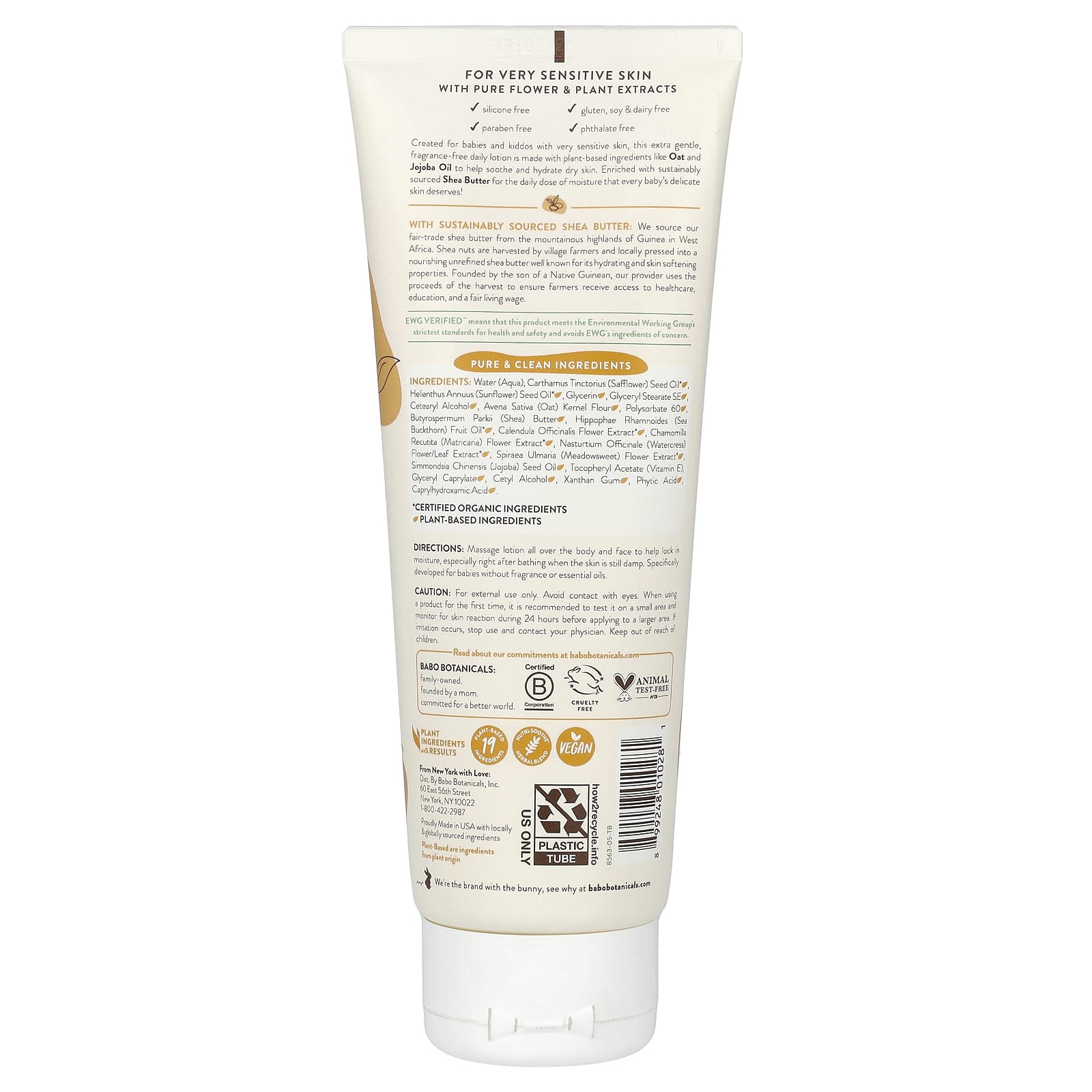 Fragrance-Free Baby Lotion for Sensitive Skin by Babo Botanicals - Image 2