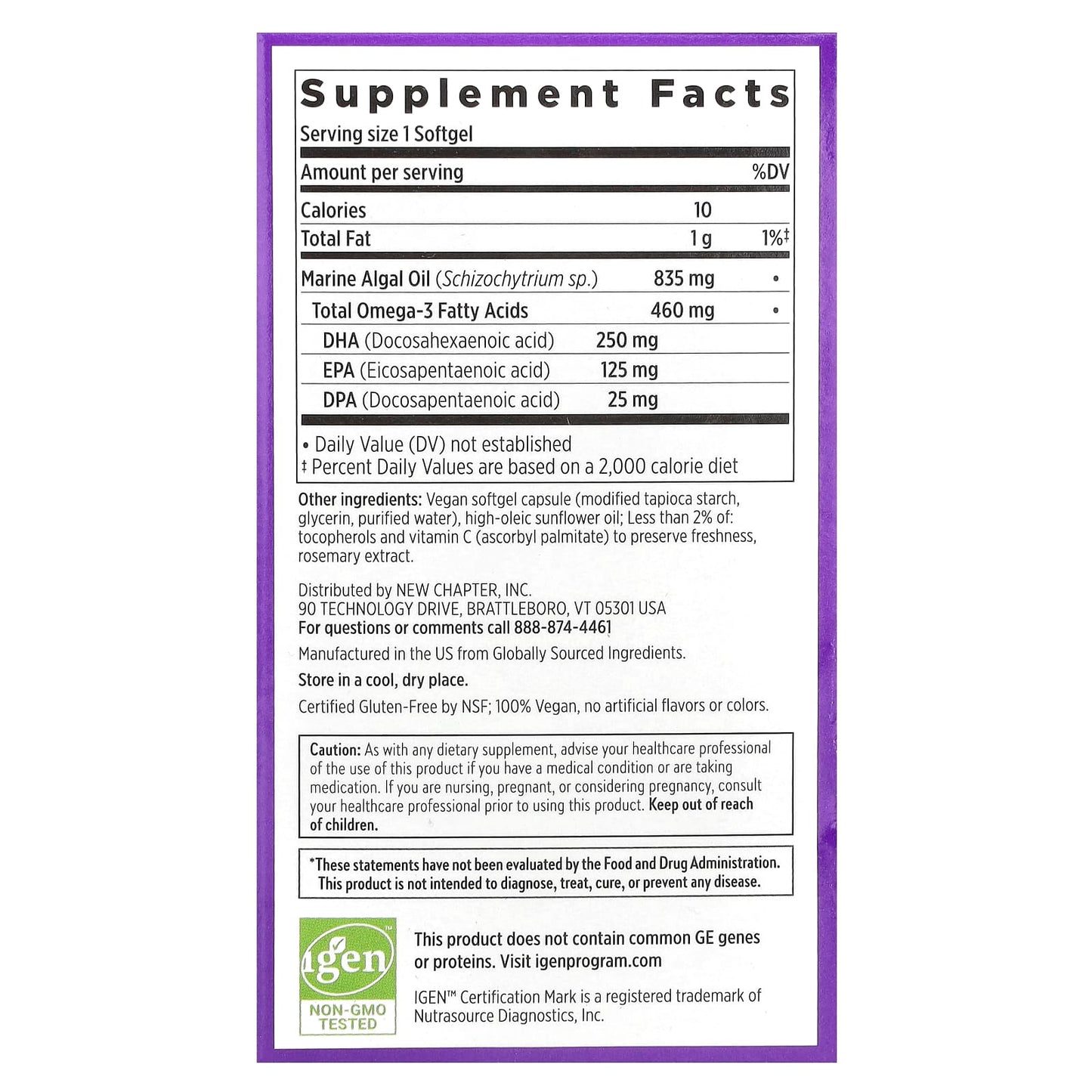 New Chapter, Vegan Omega-3 Complex, 30 Softgels - Image 2