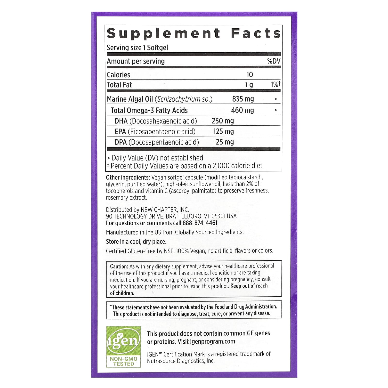 New Chapter, Vegan Omega-3 Complex, 30 Softgels - Image 2