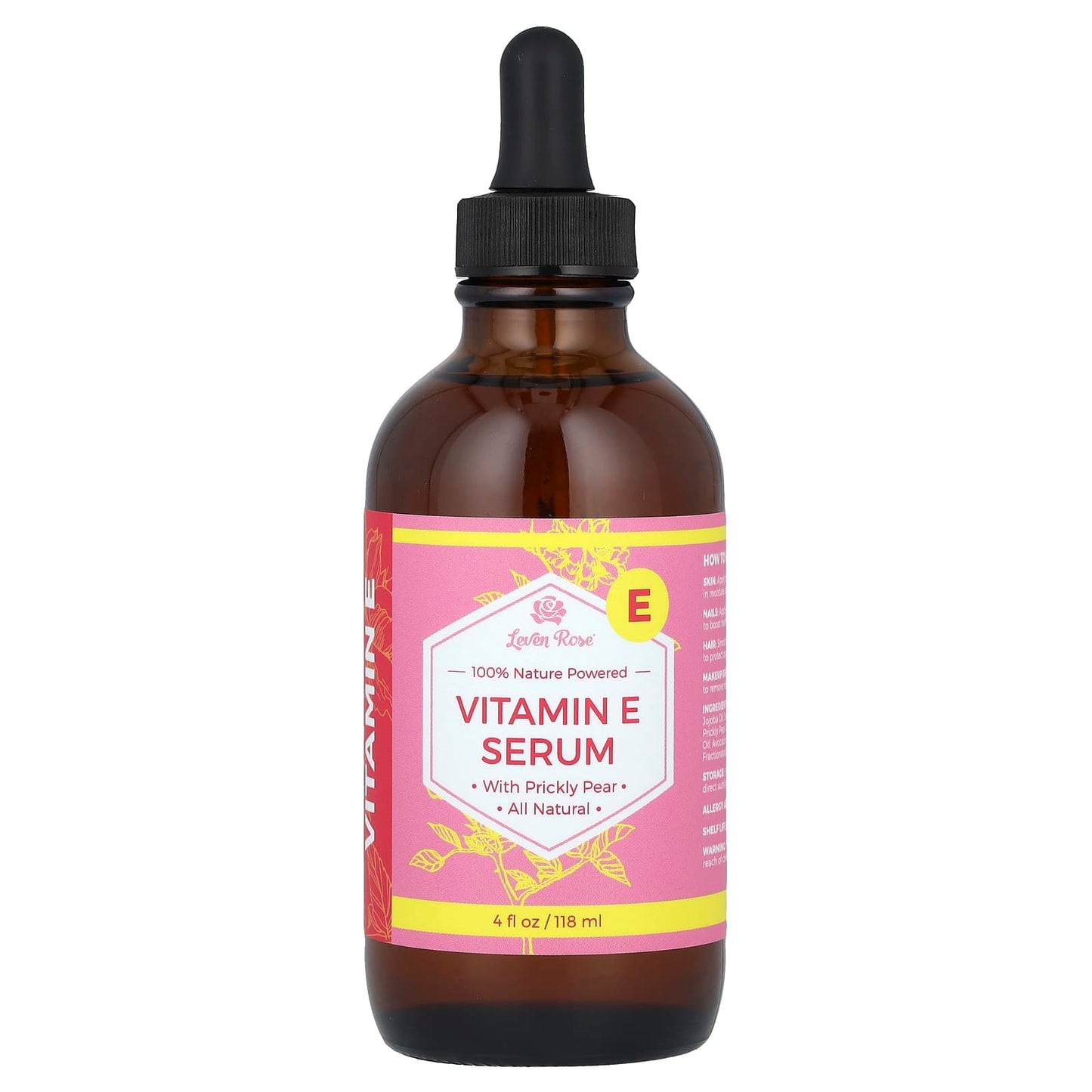 Leven Rose, 100% Nature Powered Vitamin E Serum, 4 fl oz (118 ml) - Image 1