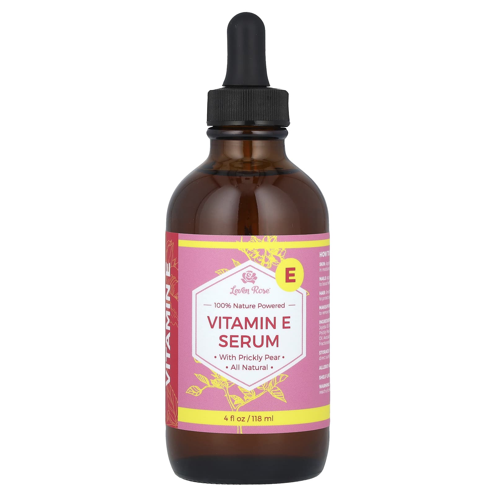 Leven Rose, 100% Nature Powered Vitamin E Serum, 4 fl oz (118 ml) - Image 1