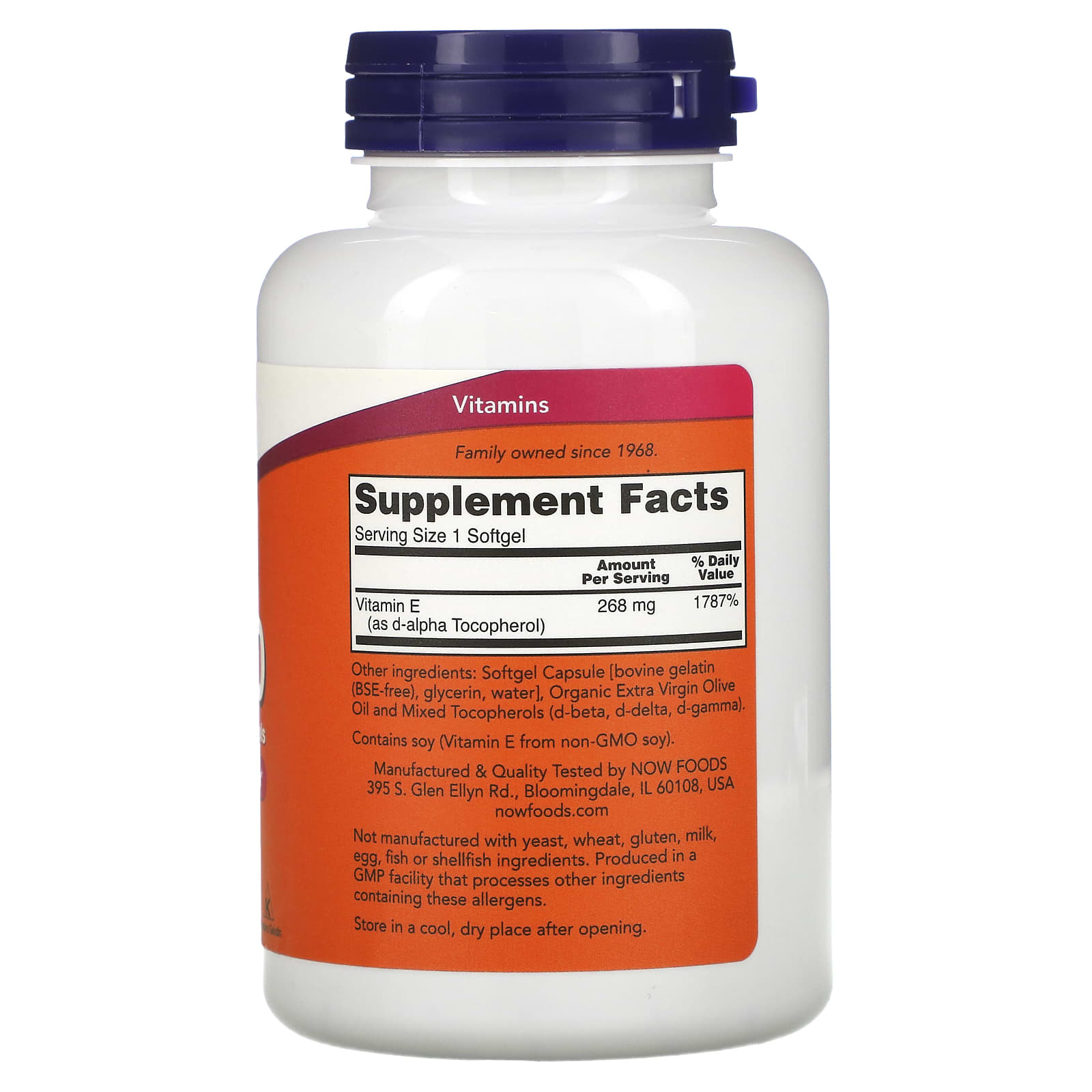 NOW Foods, E-400 with Mixed Tocopherols, 268 mg (400 IU), 250 Softgels - Image 2