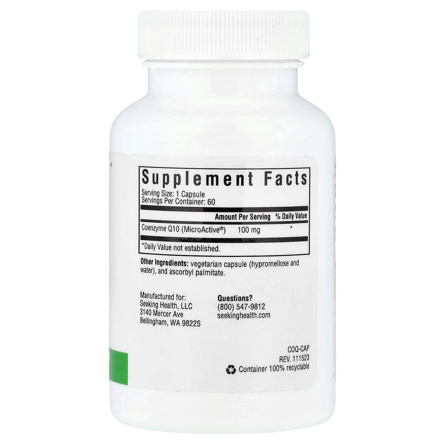 Seeking Health, CoQ10, 100 mg, 60 Vegetarian Capsules - Image 2