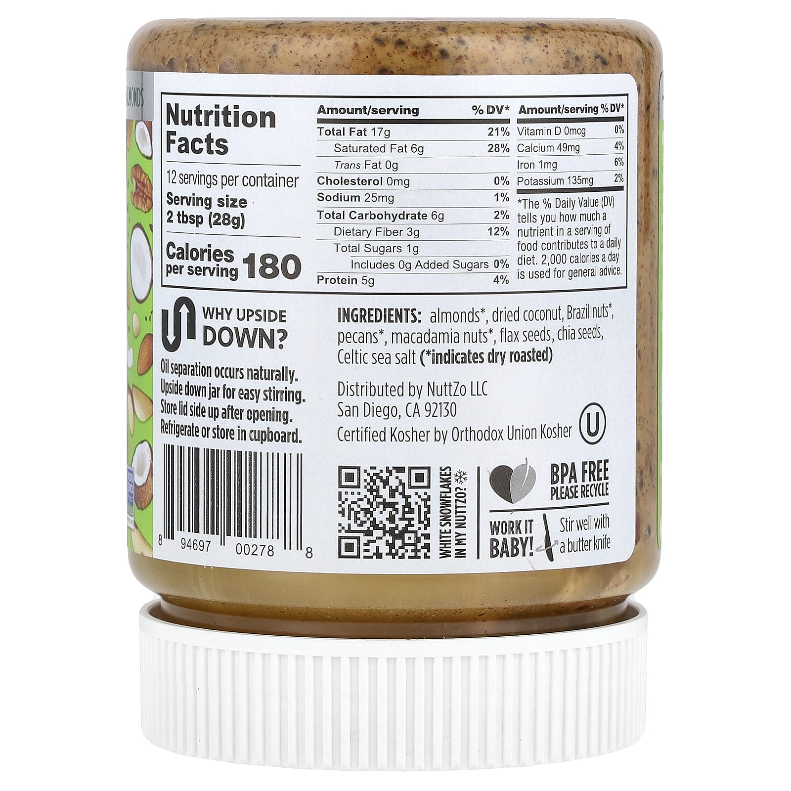Nuttzo, Keto, 7 Nut & Seed Butter, Crunchy, 12 oz (340 g) - Image 2
