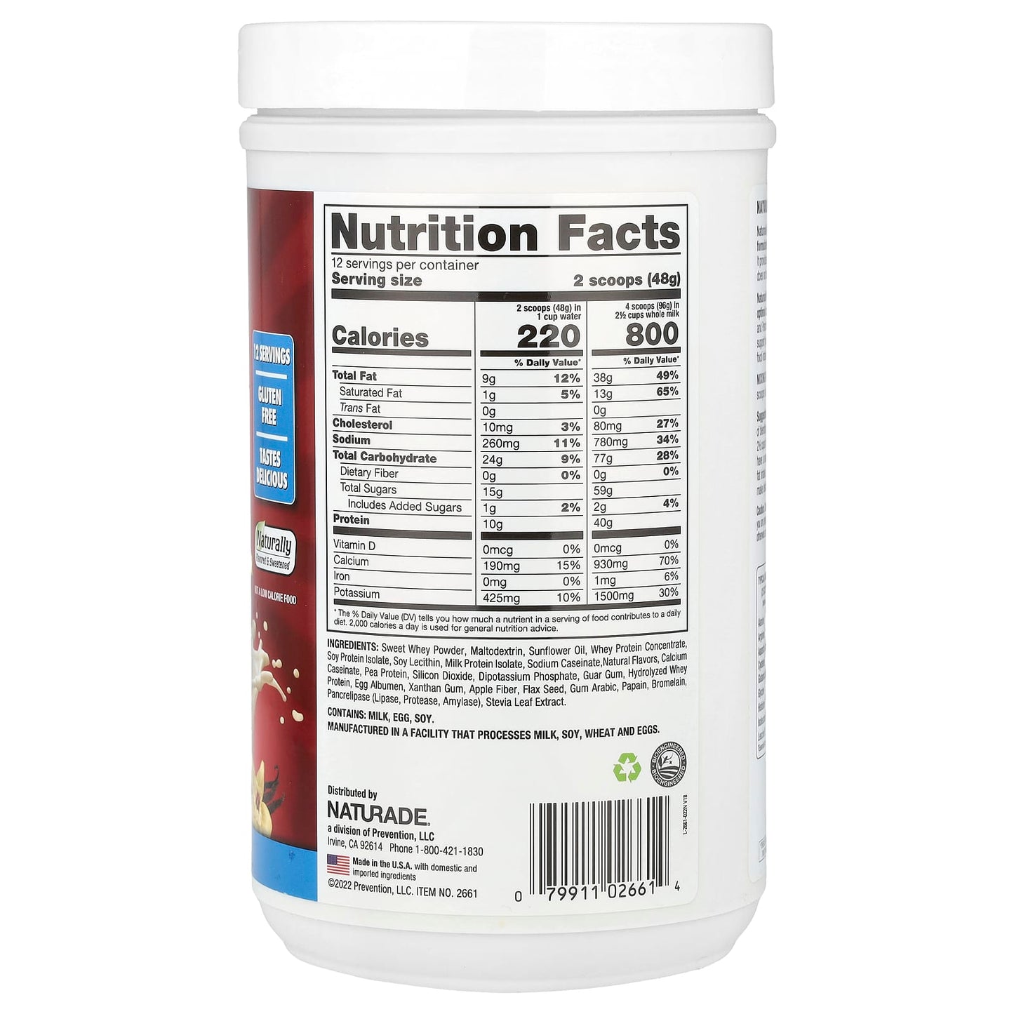 Naturade, Weight Gain, Vanilla, 1.3 lb (576 g) - Image 2