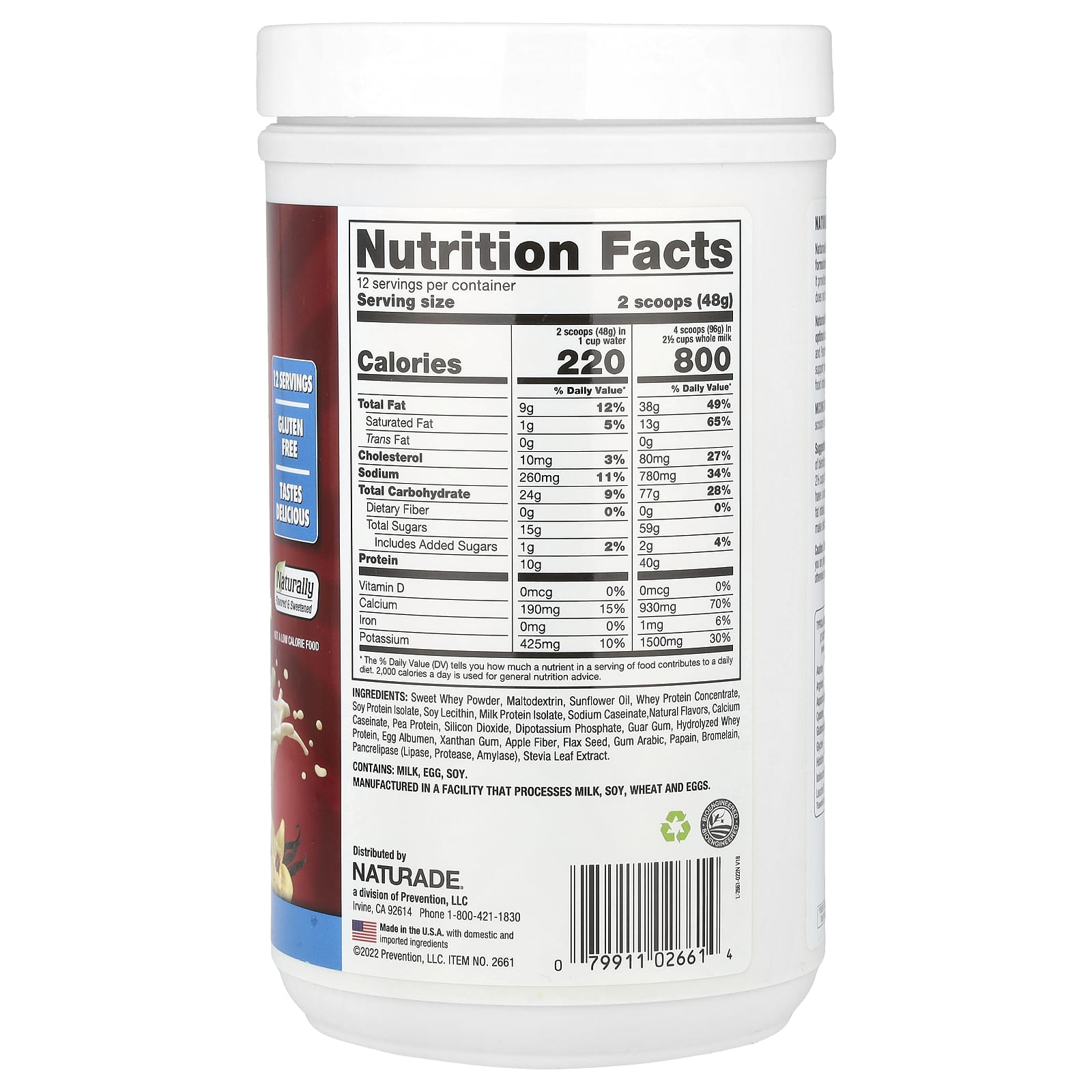 Naturade, Weight Gain, Vanilla, 1.3 lb (576 g) - Image 2