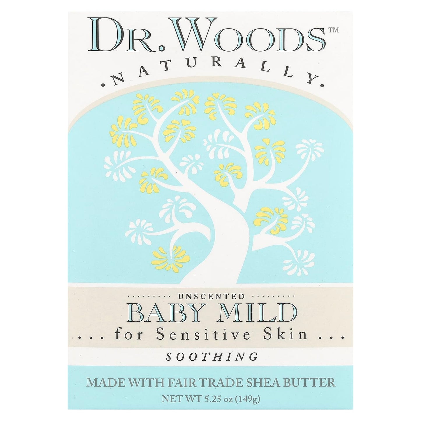 Dr. Woods Unscented Baby Mild Soap for Sensitive Skin, 5.25 oz - Image 1