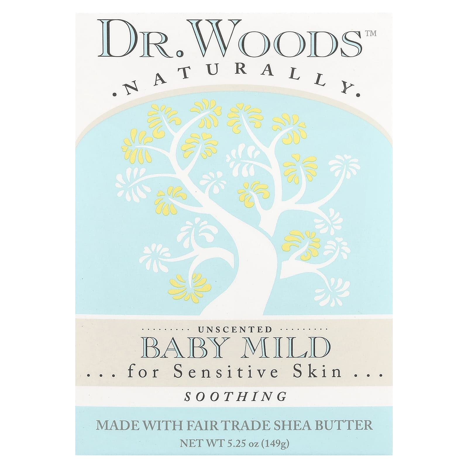 Dr. Woods Unscented Baby Mild Soap for Sensitive Skin, 5.25 oz - Image 1