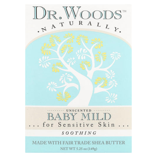 Dr. Woods Unscented Baby Mild Soap for Sensitive Skin, 5.25 oz - Image 1