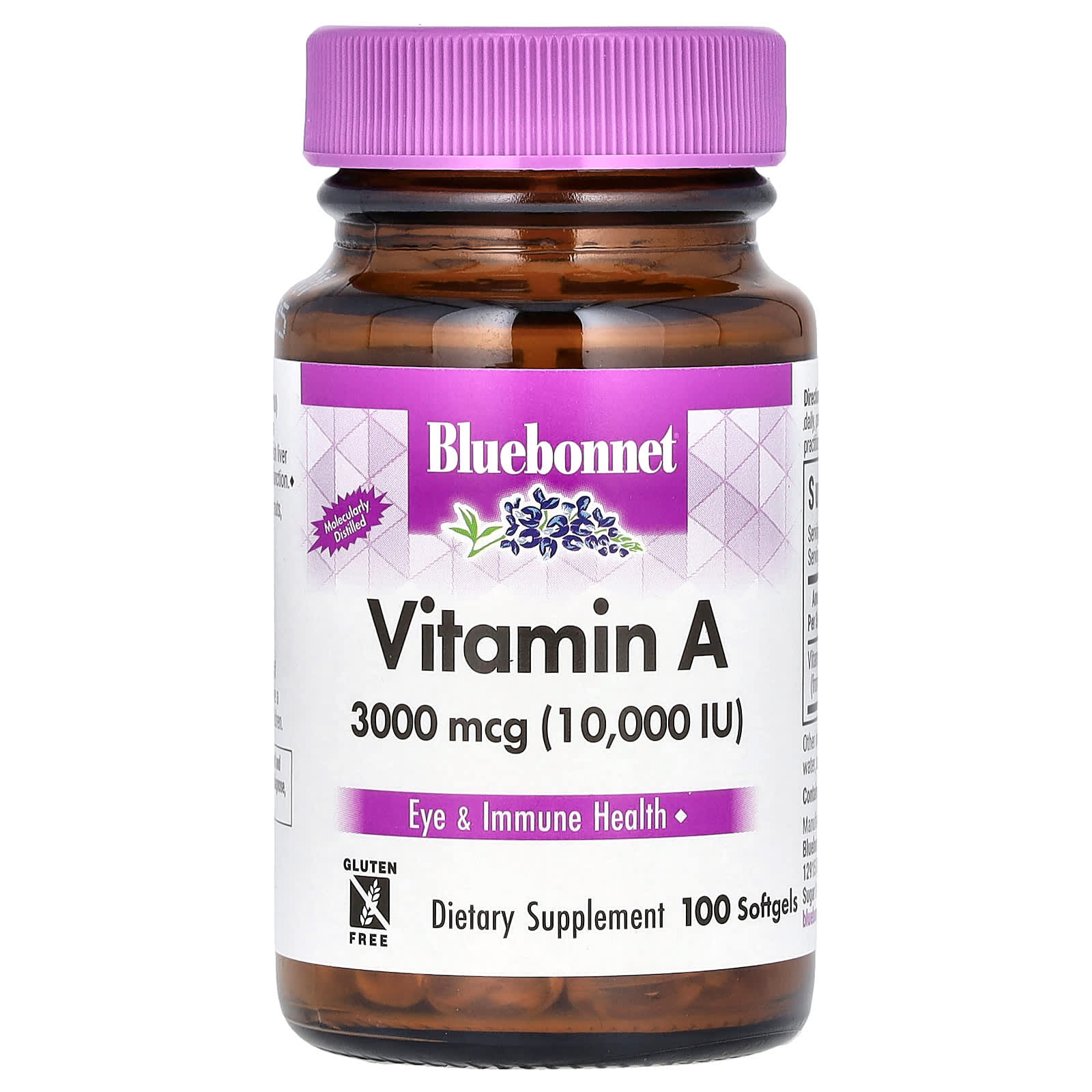 Bluebonnet Nutrition Vitamin A 3000 mcg Softgels for Eye & Immune Health - Image 1