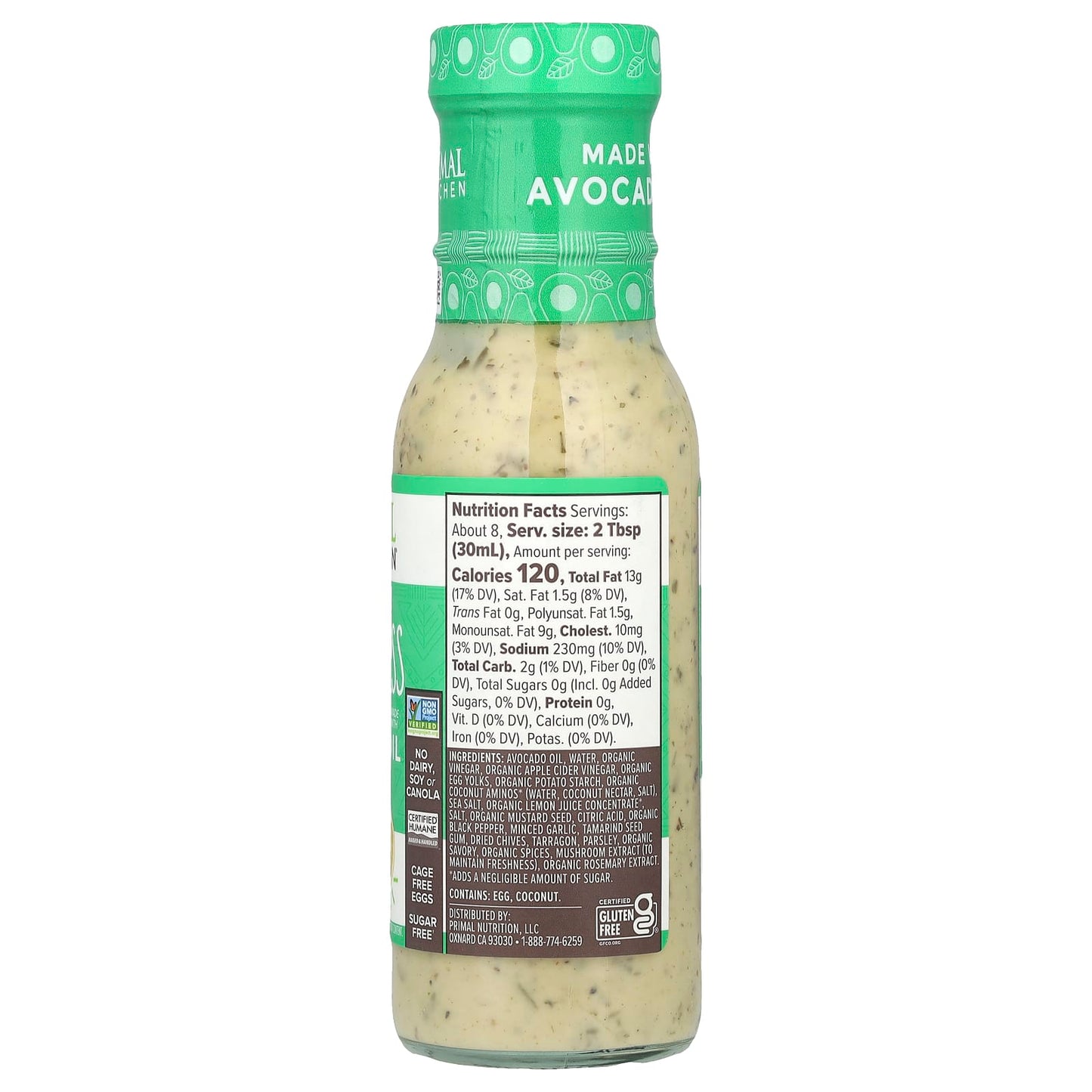 Primal Kitchen, Dressing & Marinade Made with Avocado Oil, Green Goddess, 8 fl oz (236 ml) - Image 2