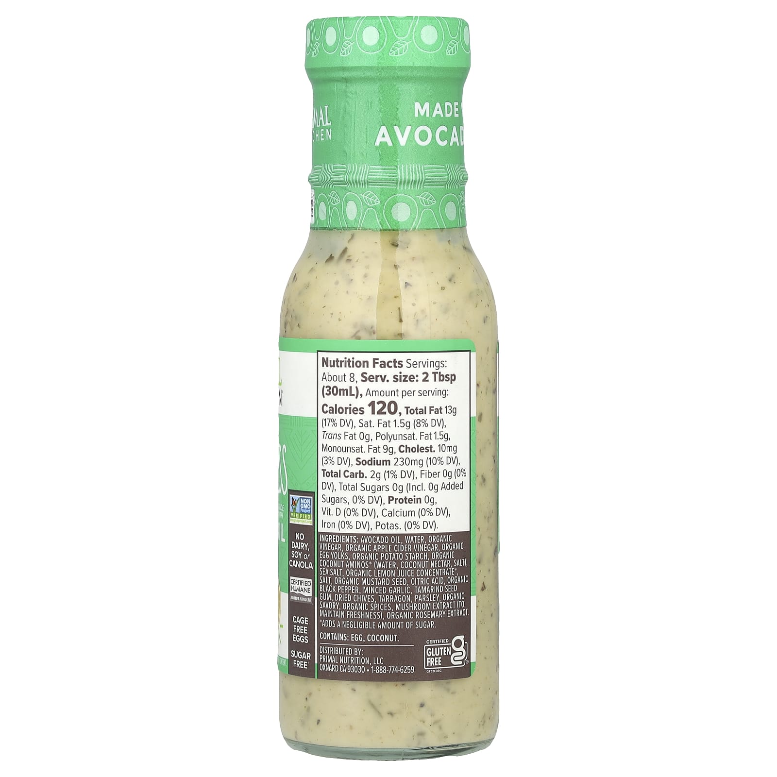 Primal Kitchen, Dressing & Marinade Made with Avocado Oil, Green Goddess, 8 fl oz (236 ml) - Image 2