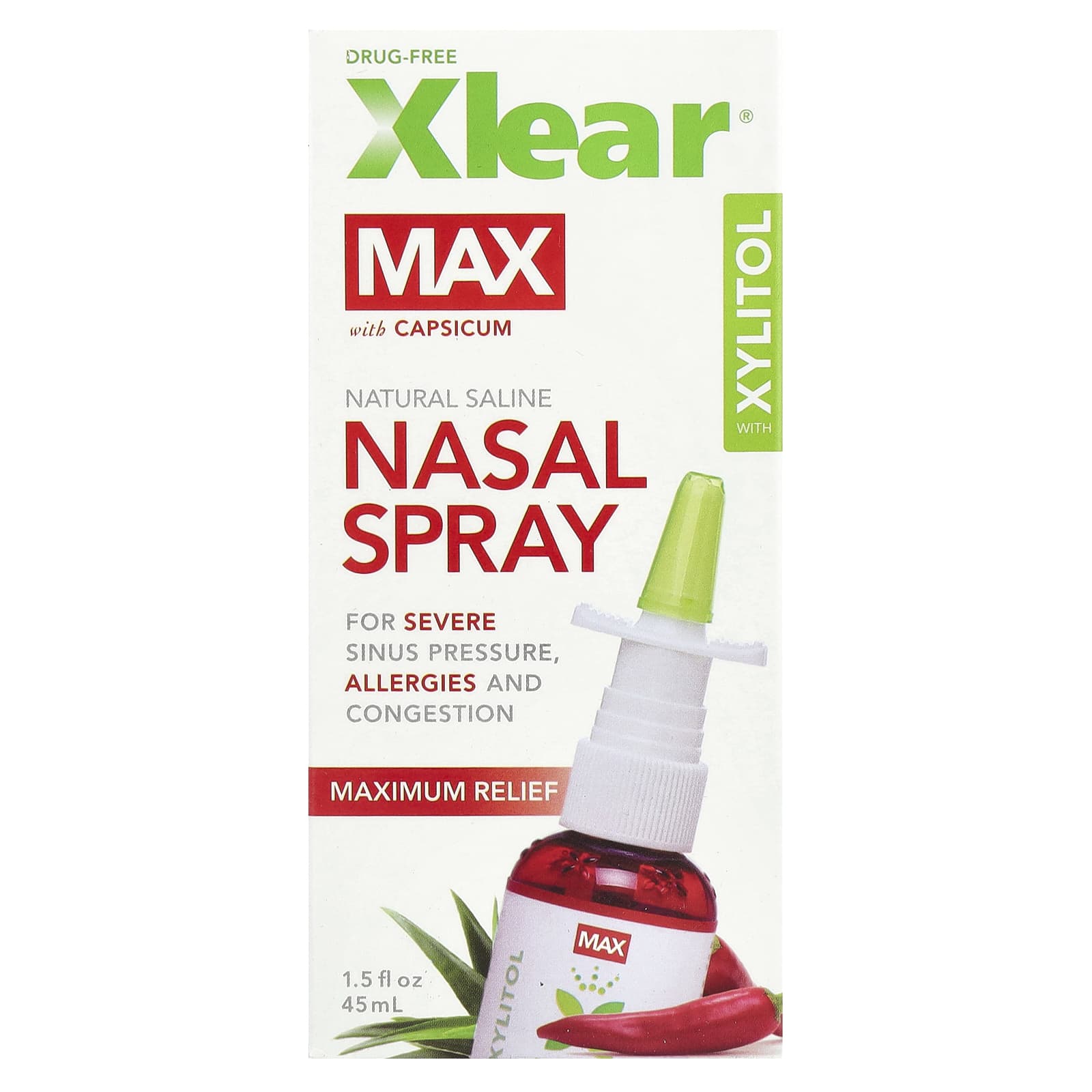 Xlear, Natural Saline, Nasal Spray with Xylitol, 1.5 fl oz (45 ml) - Image 2