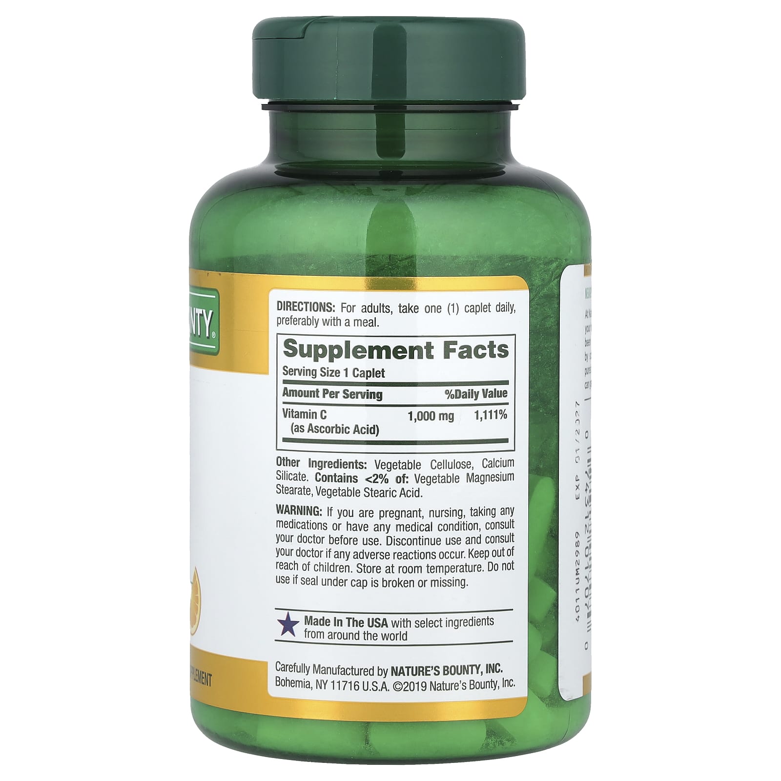 Nature's Bounty, Vitamin C, 1,000 mg, 100 Caplets - Image 2