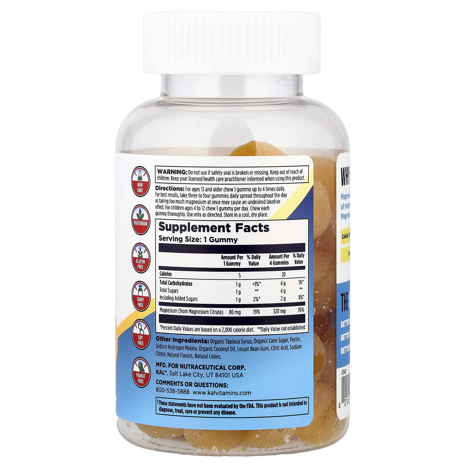 KAL Magnesium Citrate Gummies for Relaxation and Energy Support - Image 2