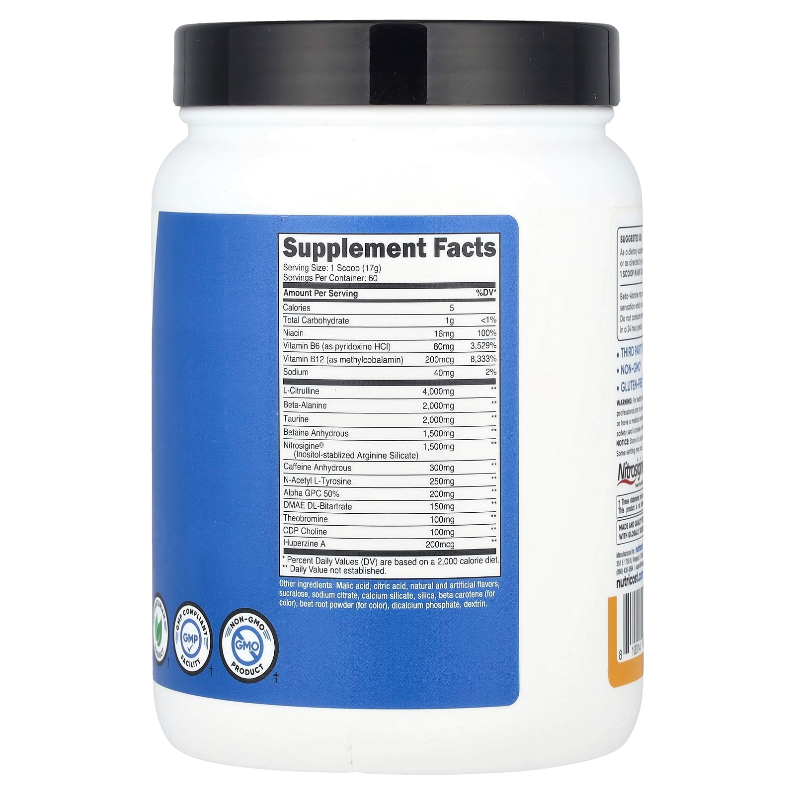 Nutricost, Performance, PRE-X, Xtreme Pre-Workout Complex, Peach Mango, 2.3 lb (1,014 g) - Image 2