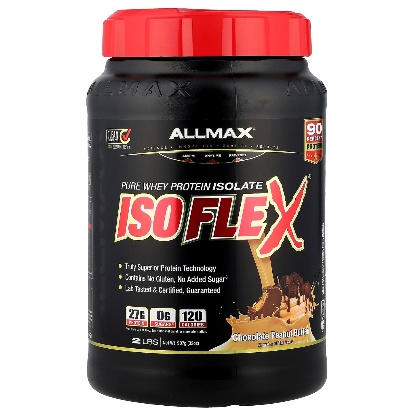 ALLMAX ISOFLEX Pure Whey Protein Isolate, Chocolate Peanut Butter, 2 lbs - Image 1