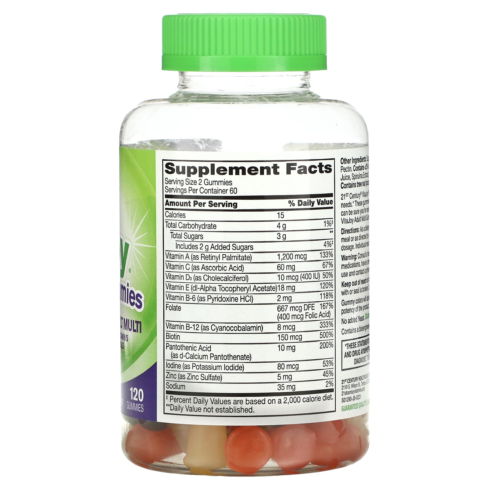 Adult Multivitamin Gummies | 21st Century VitaJoy | 120 Count - Image 2