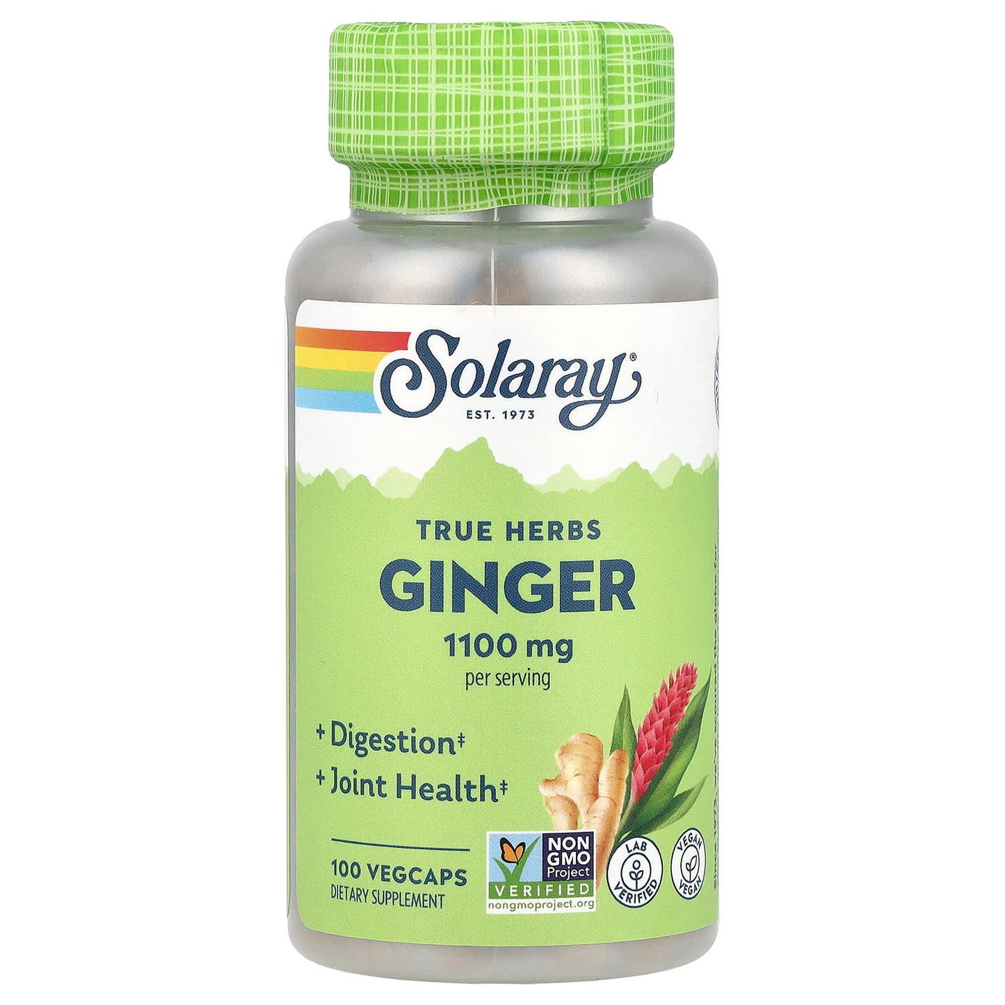 Solaray, True Herbs, Ginger, 100 VegCaps (550 mg per Capsule) - Image 1