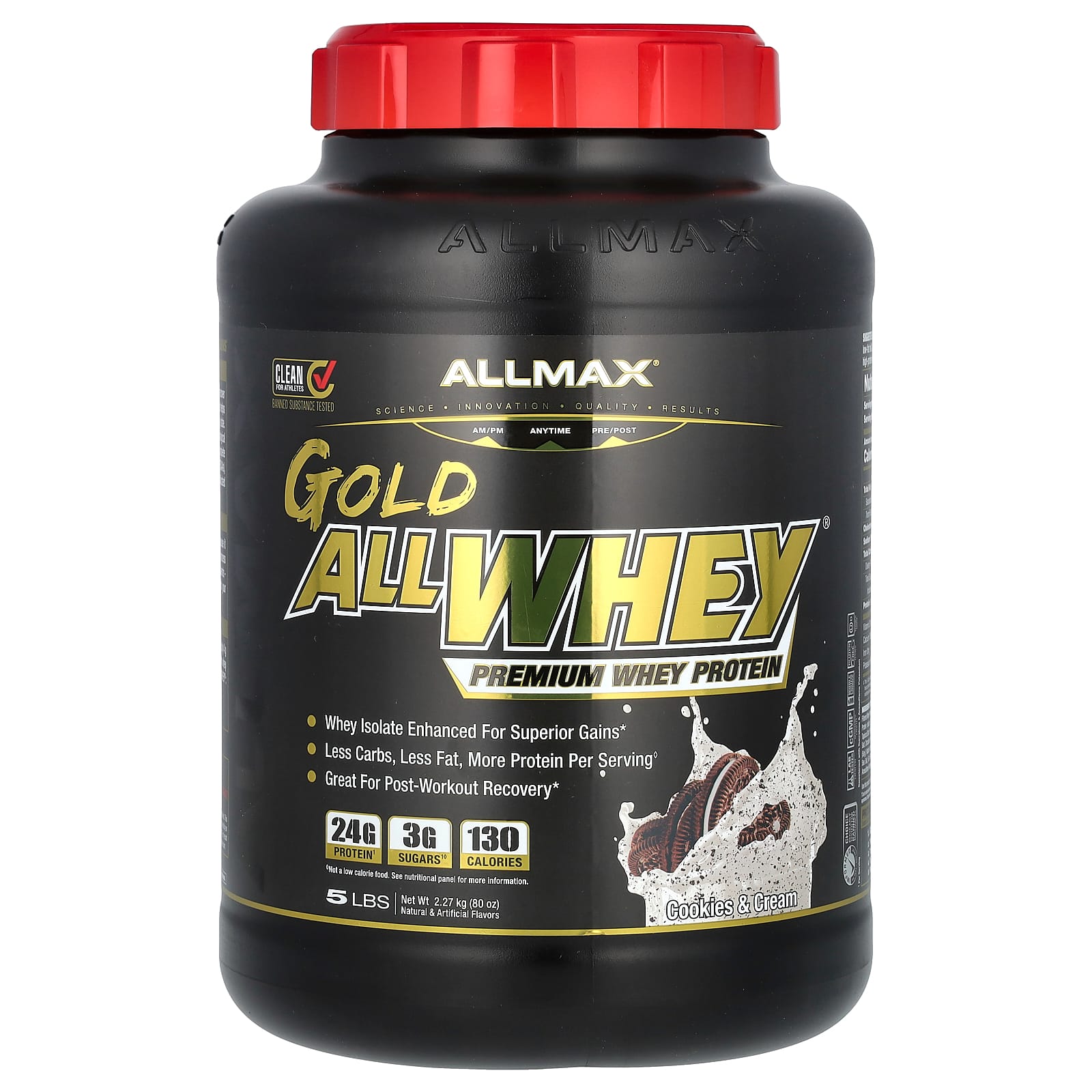 GOLD ALLWHEY<sup>®</sup> Premium Whey Protein - Cookies & Cream, 5 lbs - Image 1