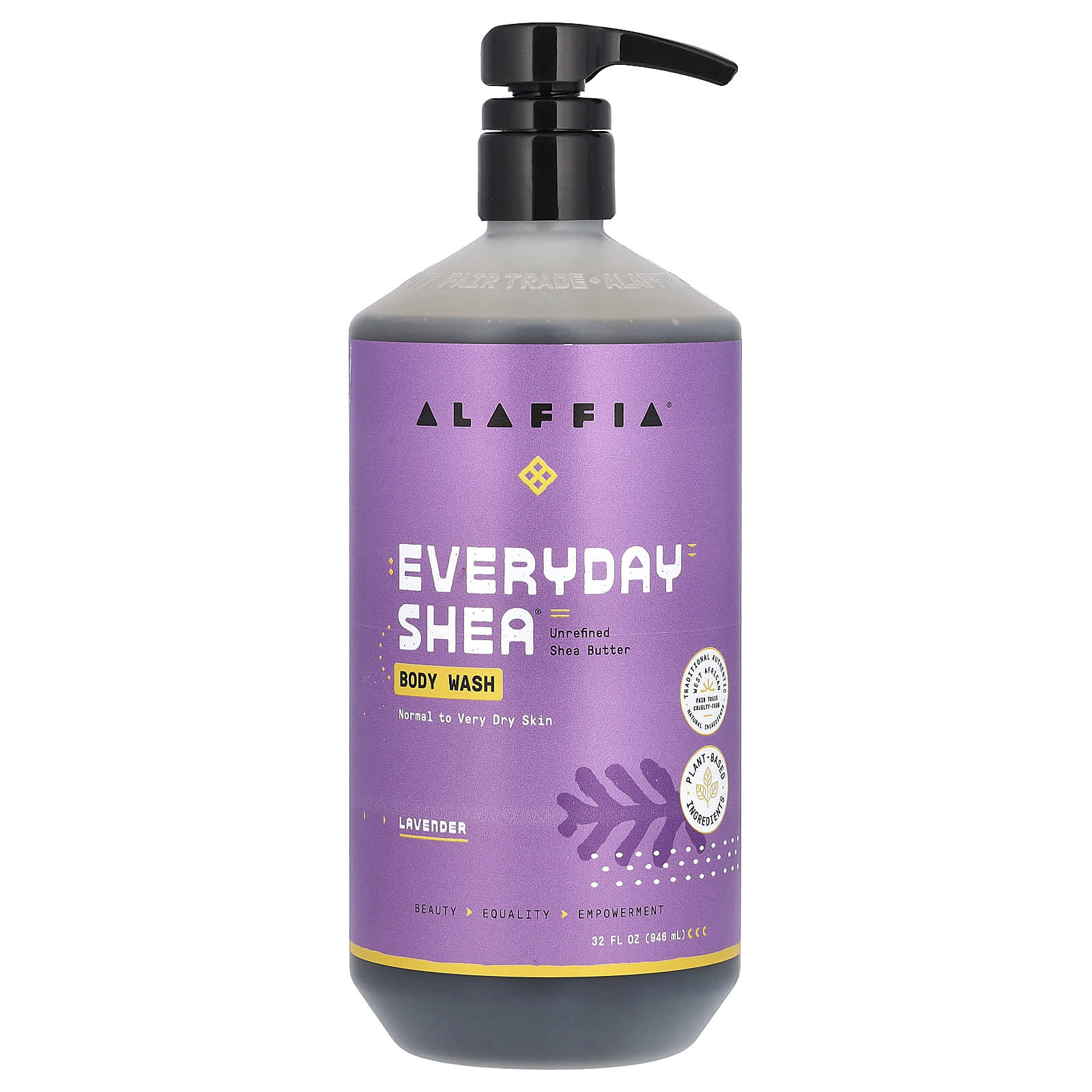 Nourishing Lavender Body Wash for Dry Skin by Alaffia, 32 oz - Image 1