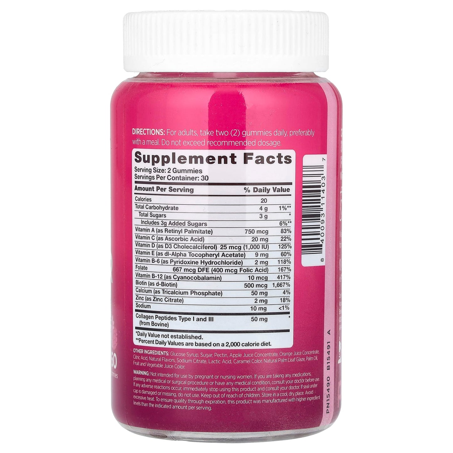 Pink, Multi For Her + Collagen Gummies, Natural Mixed Berry, 60 Gummies - Image 2
