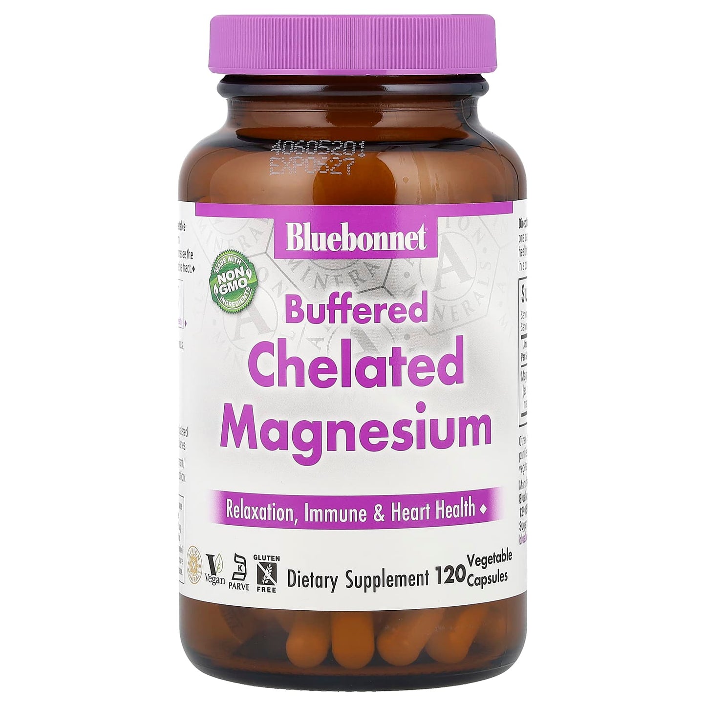 Bluebonnet Buffered Chelated Magnesium, 200mg, 120 Veg Capsules - Image 1