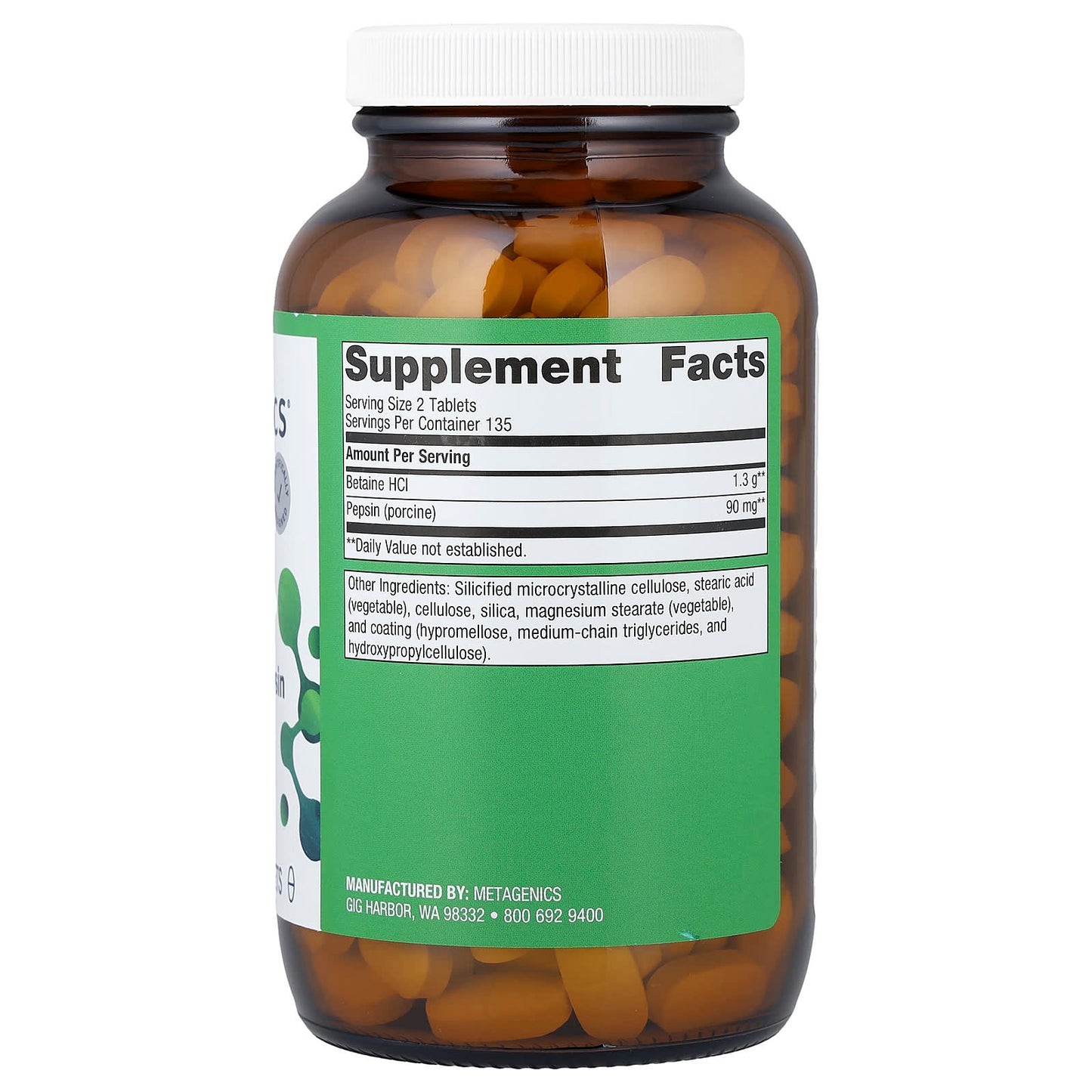 Metagenics, SpectraZyme® Betaine HCl + Pepsin, 270 Tablets - Image 2